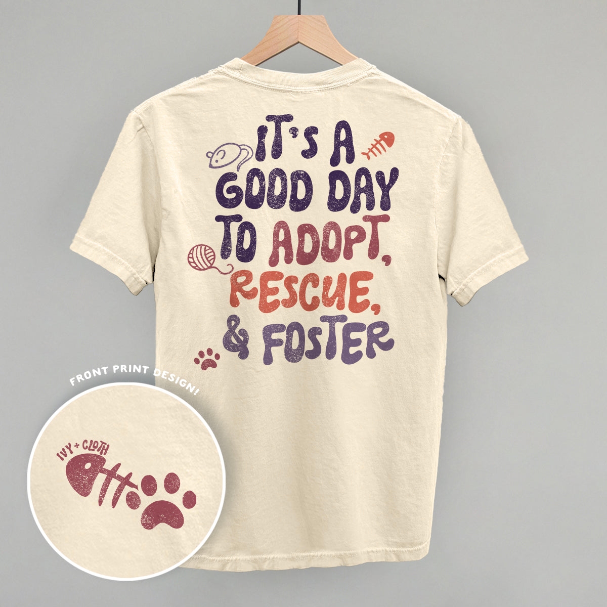 Adopt, Rescue, & Foster Cat (Back Print) T-Shirts, Hoodie, Sweatshirt | RetroVerseTees.com (Image 2)