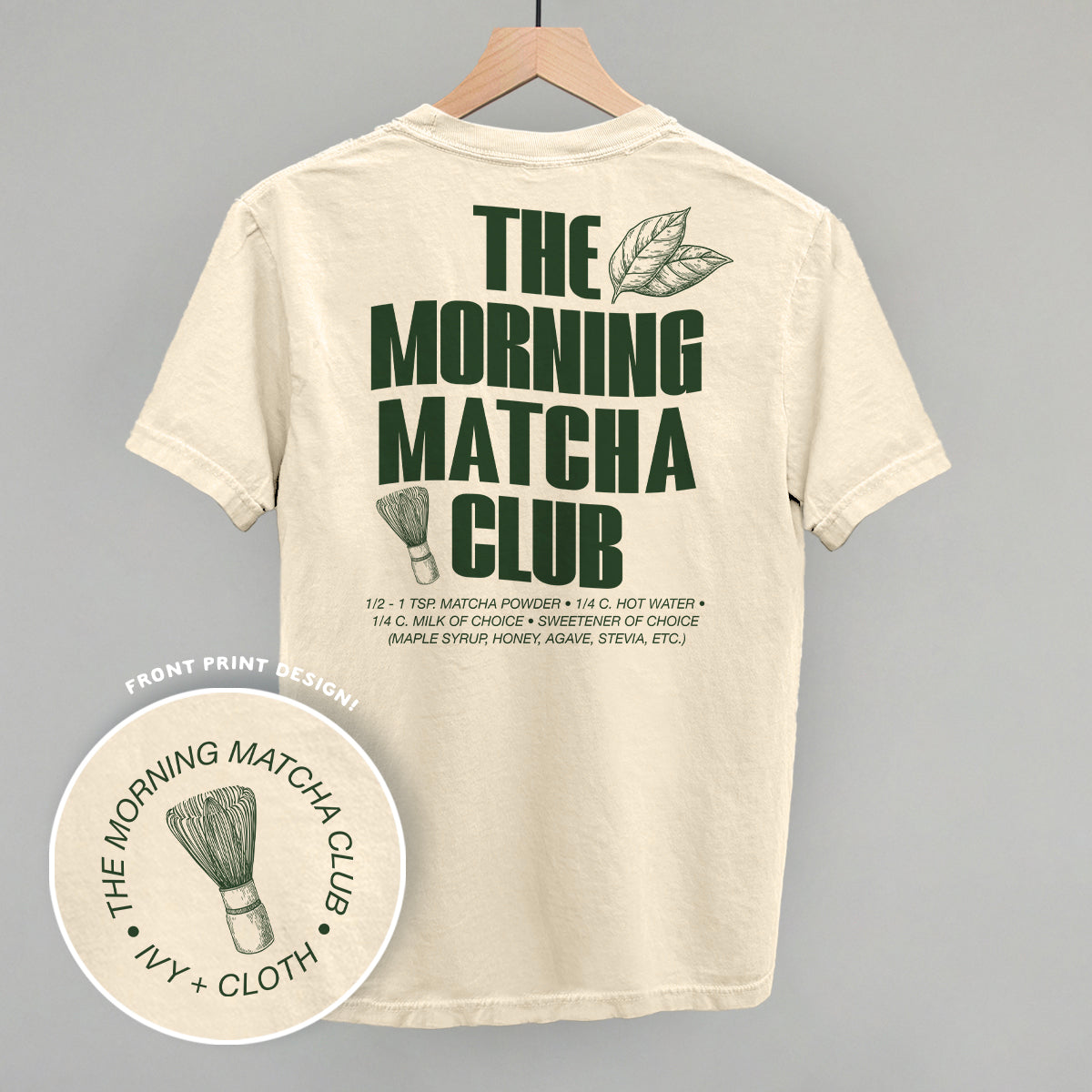 The Morning Matcha Club (Back Print) T-Shirts, Hoodie, Sweatshirt | RetroVerseTees.com (Image 1)