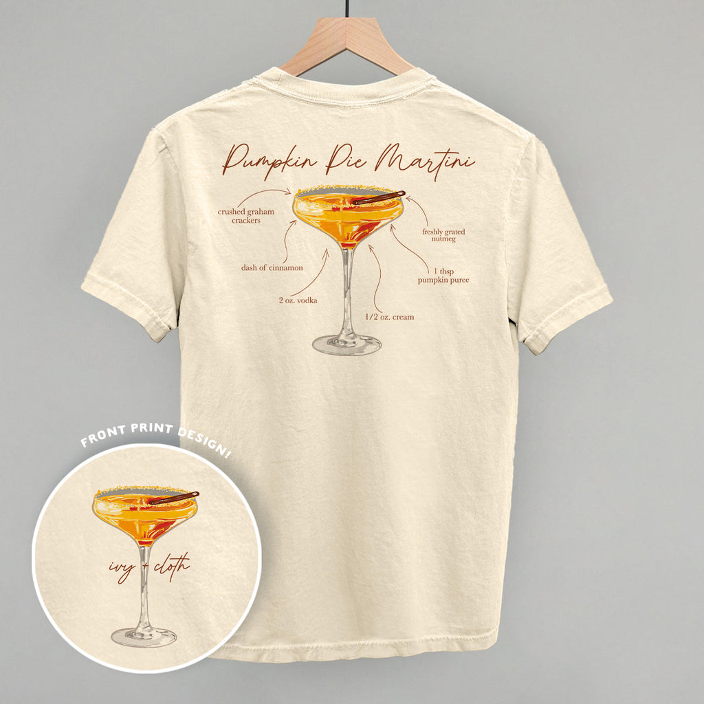 Pumpkin Pie Martini Recipe (Back Print) T-Shirts, Hoodie, Sweatshirt | RetroVerseTees.com (Image 1)