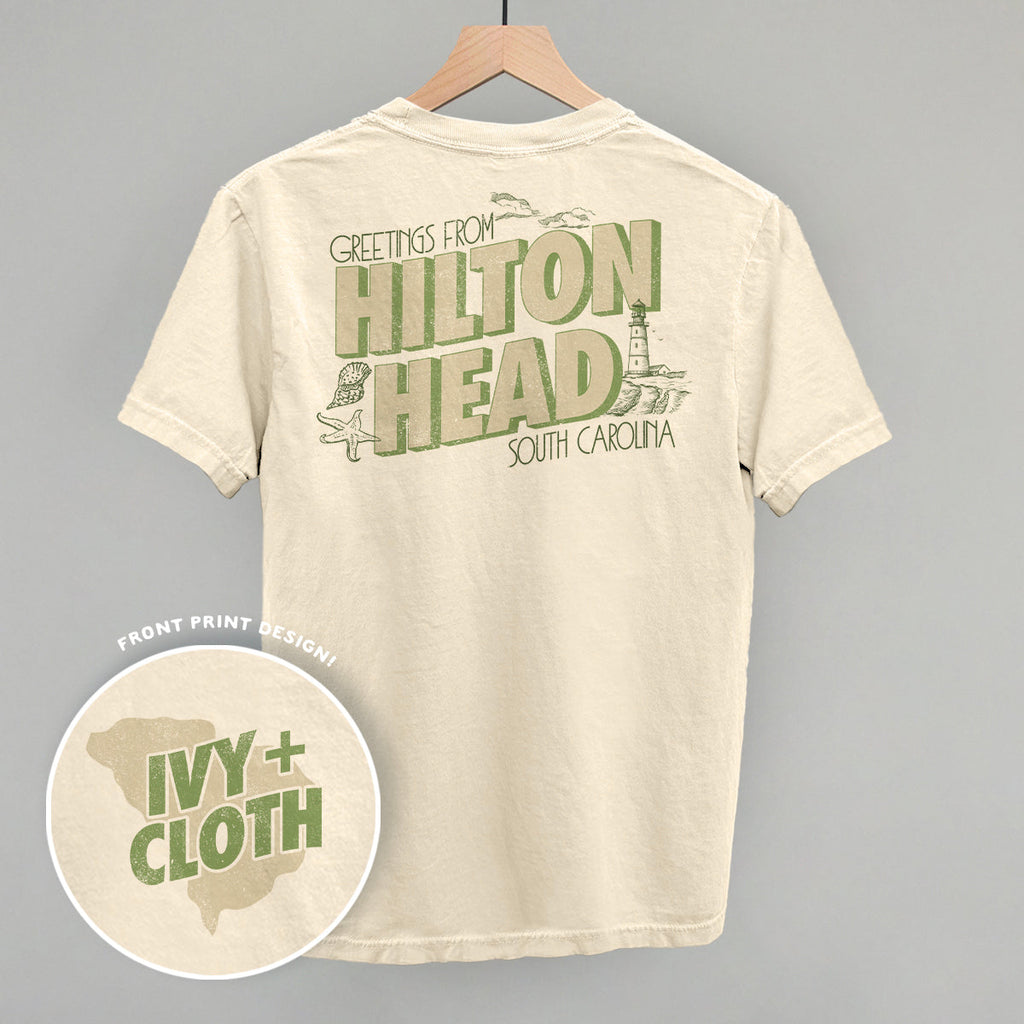 Greetings From Hilton Head (Back Print) T-Shirts, Hoodie, Sweatshirt | RetroVerseTees.com (Image 1)