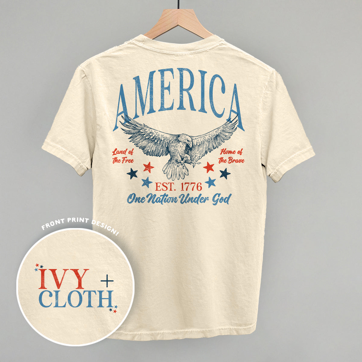 America Red & Blue Eagle (Back Print) T-Shirts, Hoodie, Sweatshirt | RetroVerseTees.com (Image 4)