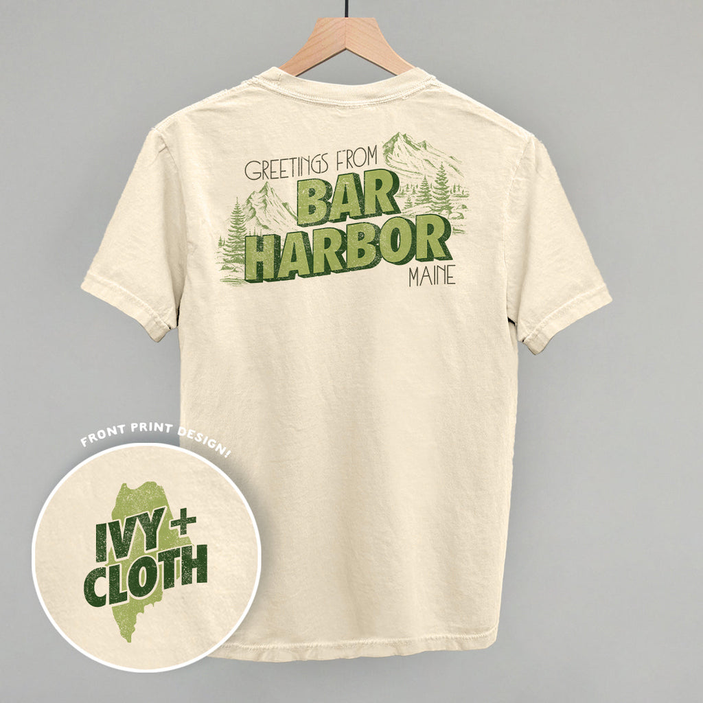 Greetings From Bar Harbor (Back Print) T-Shirts, Hoodie, Sweatshirt | RetroVerseTees.com (Image 3)