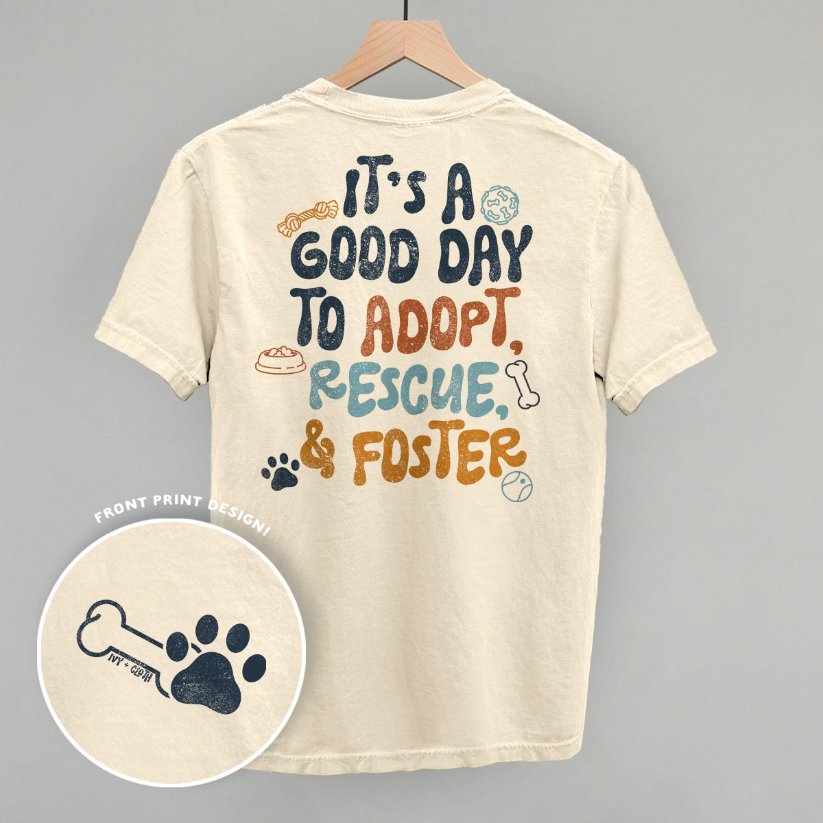 Adopt, Rescue, & Foster (Back Print) T-Shirts, Hoodie, Sweatshirt | RetroVerseTees.com (Image 1)