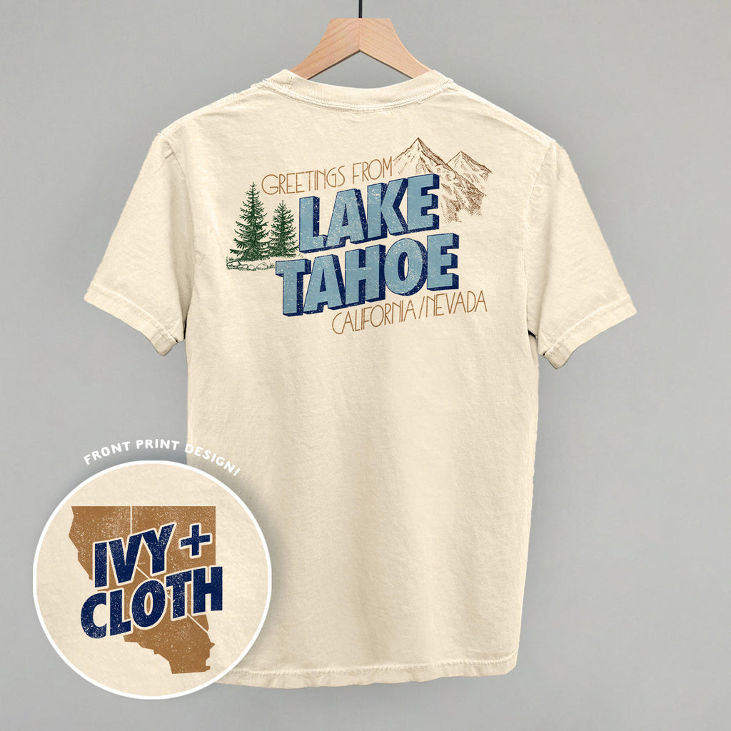 Greetings From Lake Tahoe (Back Print) T-Shirts, Hoodie, Sweatshirt | RetroVerseTees.com (Image 1)