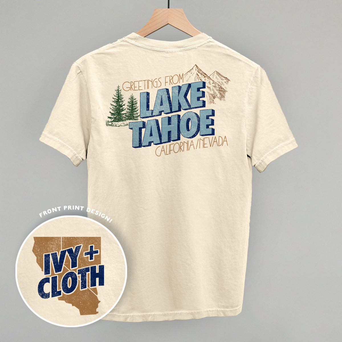 Greetings From Lake Tahoe (Back Print) T-Shirts, Hoodie, Sweatshirt | RetroVerseTees.com (Image 1)