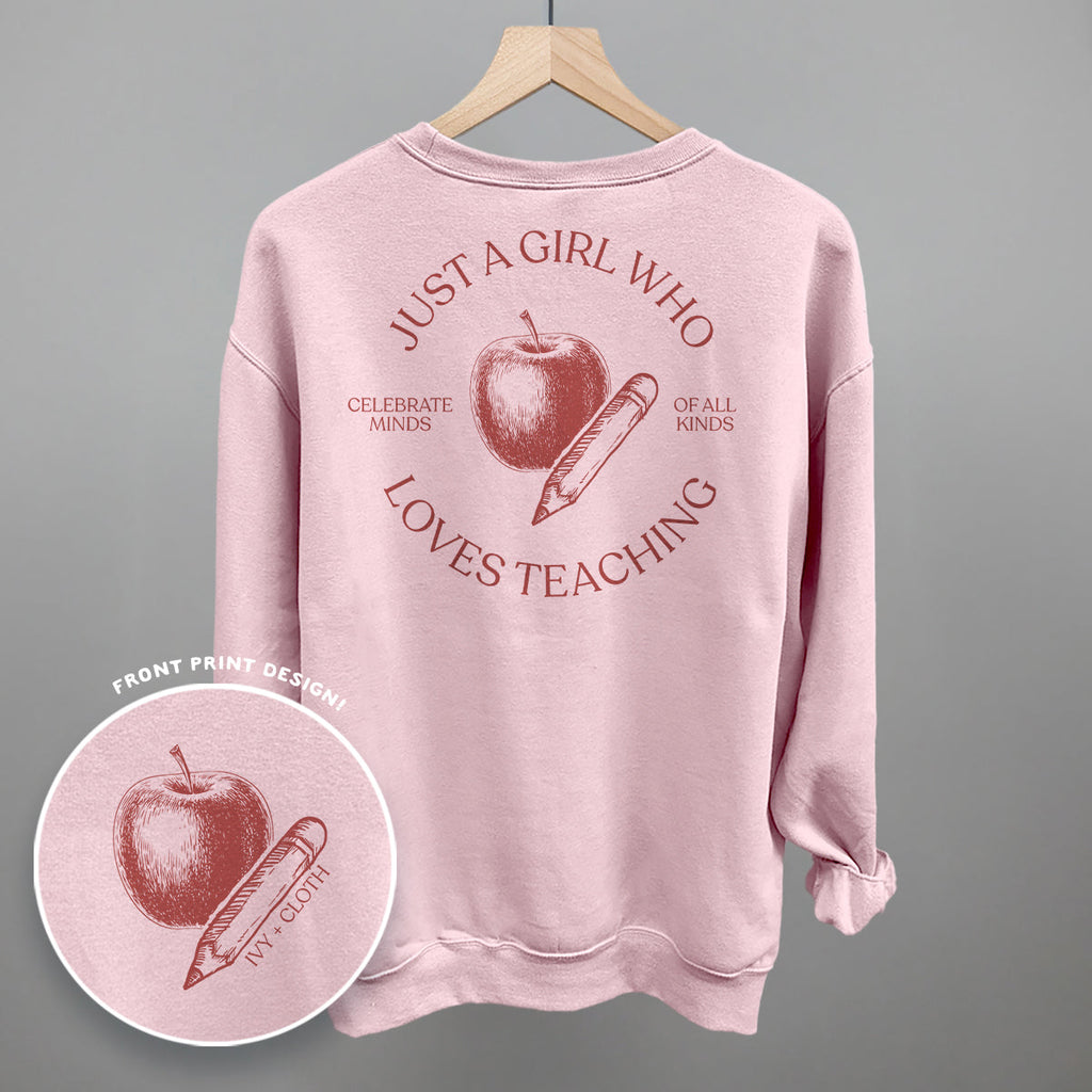 Just A Girl Who Loves Teaching (Back Print) T-Shirts, Hoodie, Sweatshirt | RetroVerseTees.com (Image 5)