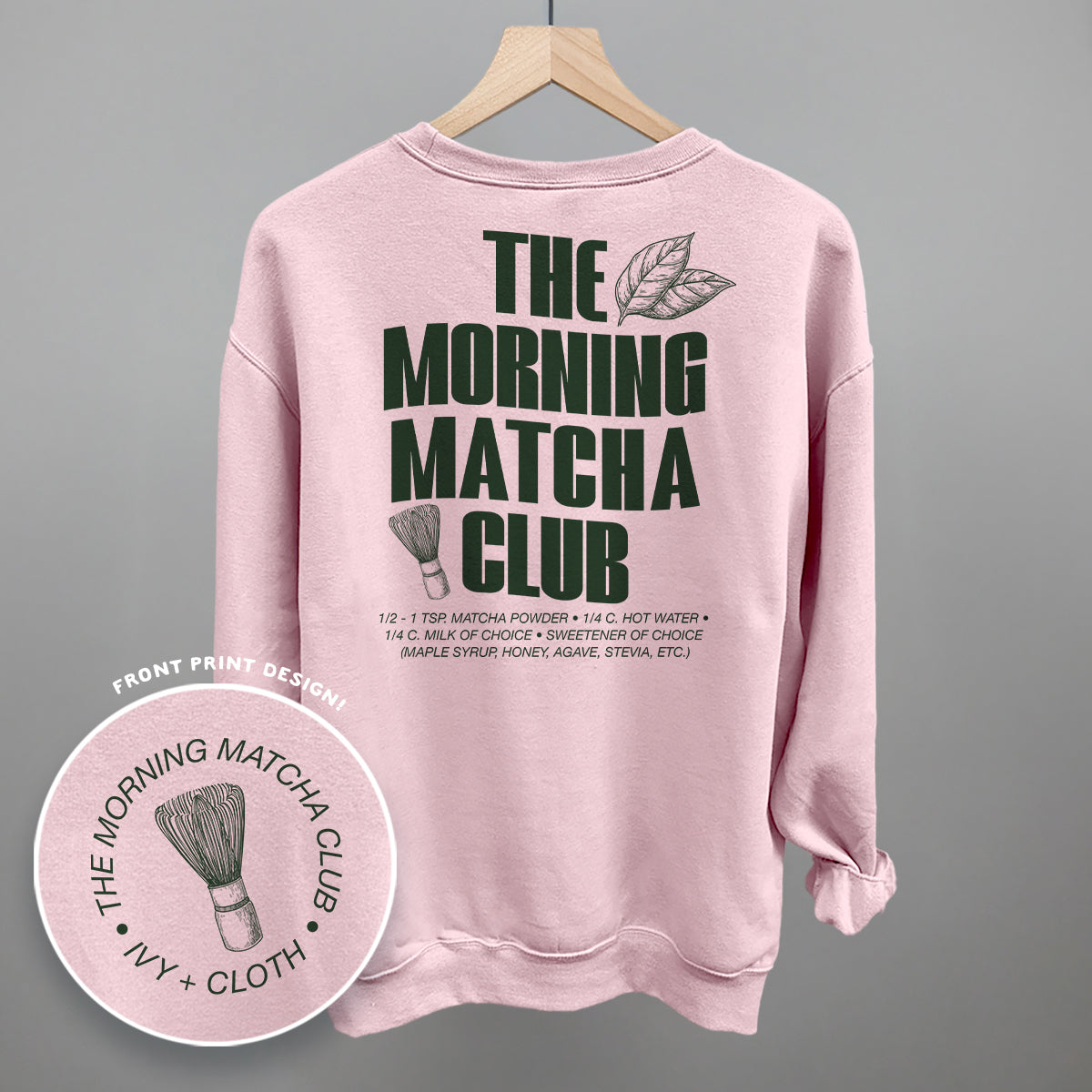 The Morning Matcha Club (Back Print) T-Shirts, Hoodie, Sweatshirt | RetroVerseTees.com (Image 5)