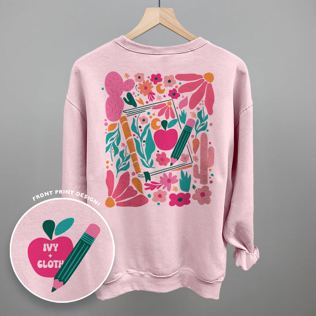 Abstract Floral Teacher Doodle (Back Print) T-Shirts, Hoodie, Sweatshirt | RetroVerseTees.com (Image 5)