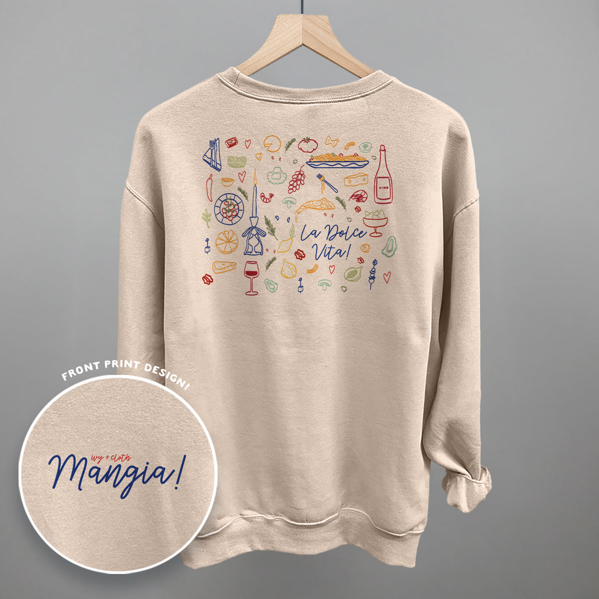 Italian Doodles (Back Print) T-Shirts, Hoodie, Sweatshirt | RetroVerseTees.com (Image 4)