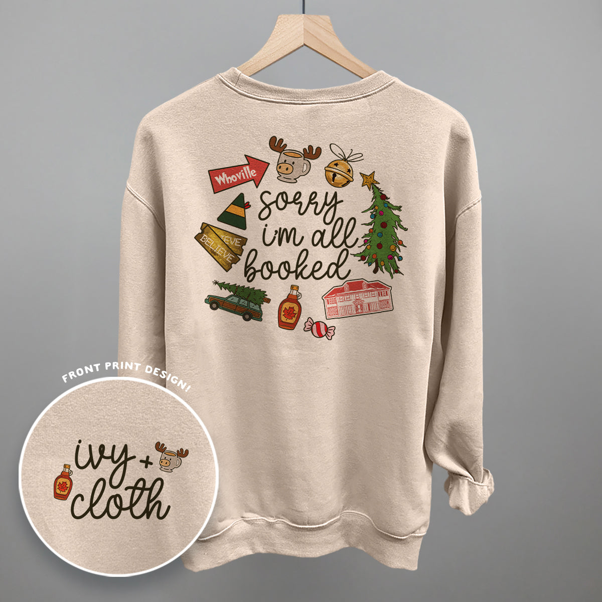 Sorry I'm All Booked Christmas Movies (Back Print) T-Shirts, Hoodie, Sweatshirt | RetroVerseTees.com (Image 5)