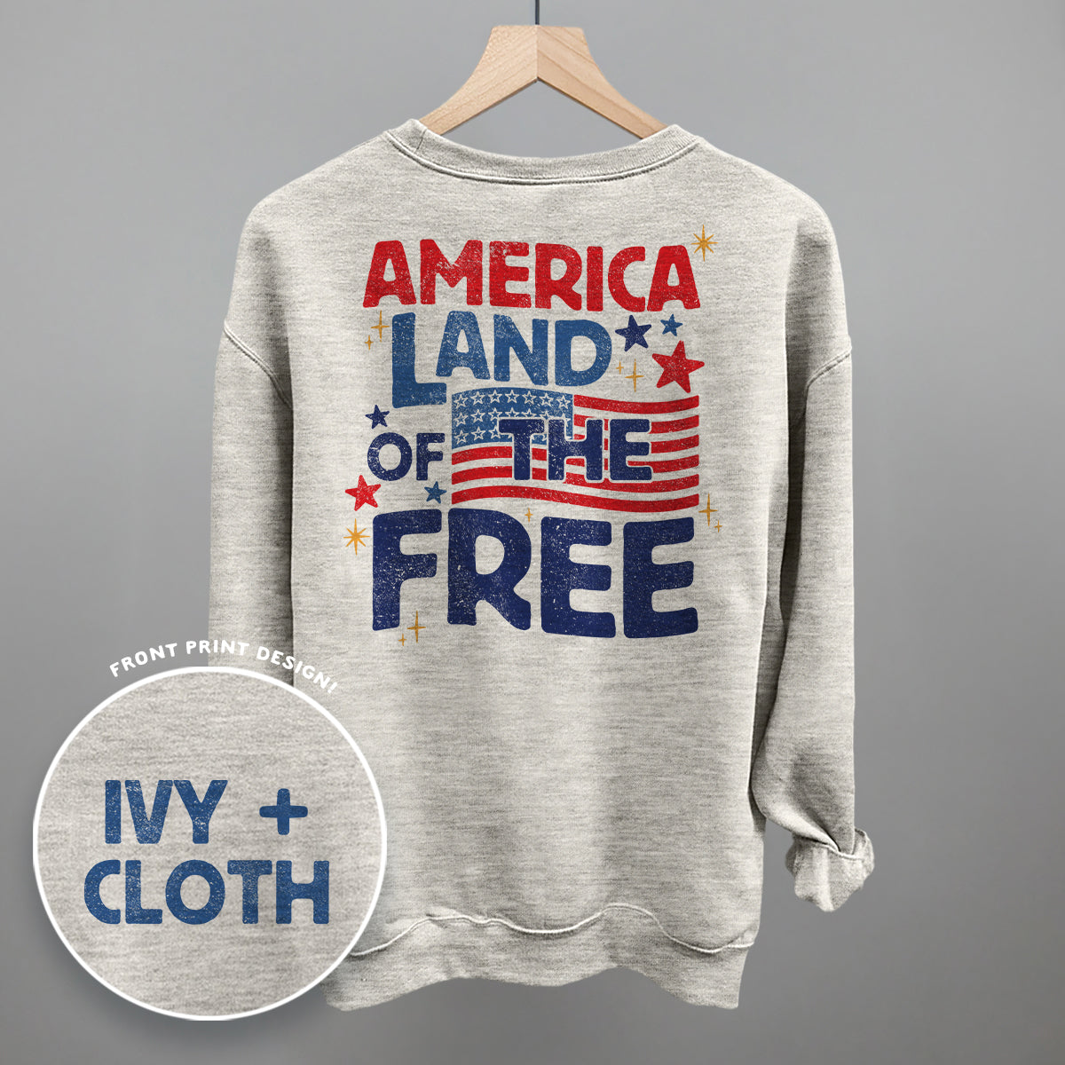 America Land Of The Free Distressed (Back Print) T-Shirts, Hoodie, Sweatshirt | RetroVerseTees.com (Image 3)