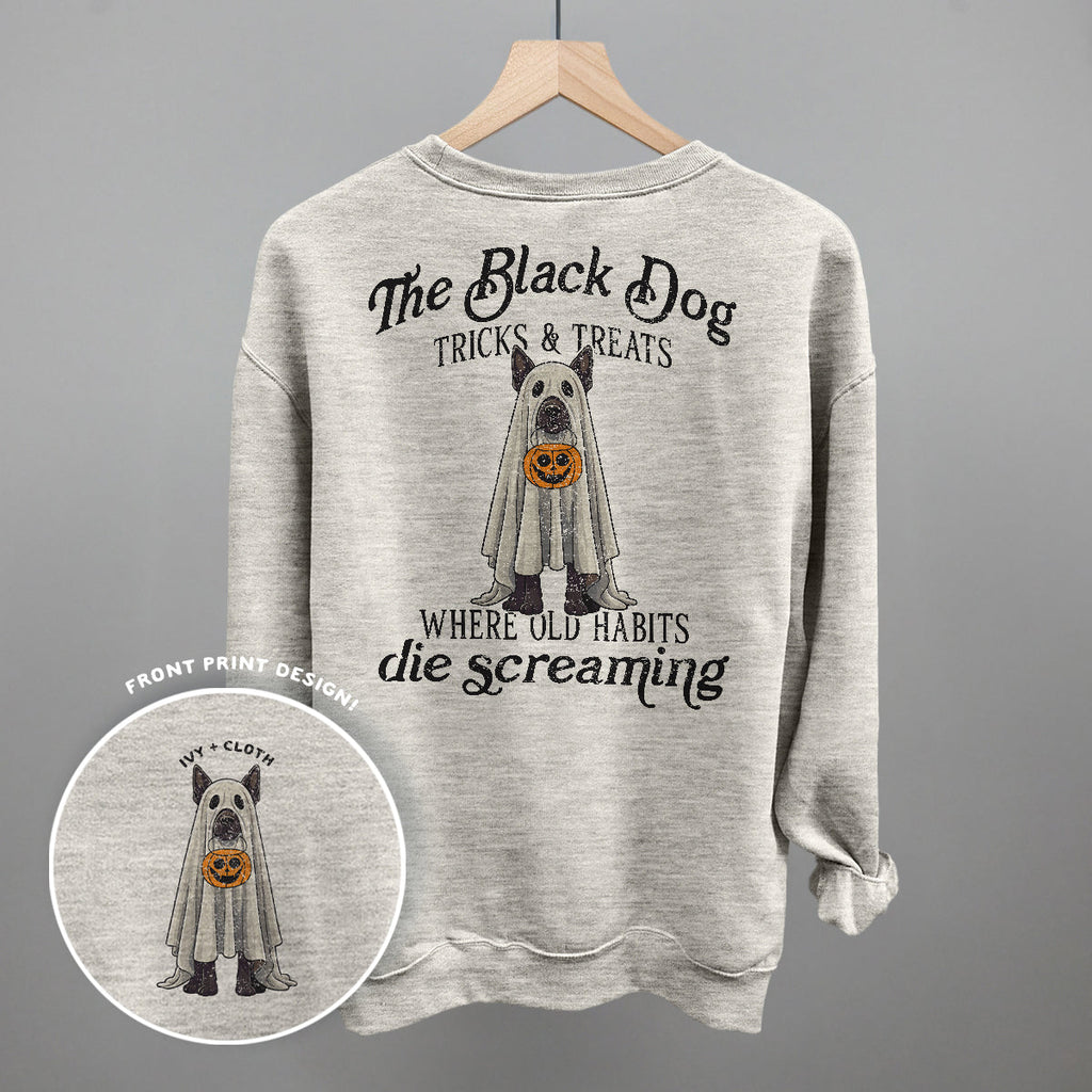 The Black Dog Tricks and Treats (Back Print) T-Shirts, Hoodie, Sweatshirt | RetroVerseTees.com (Image 4)