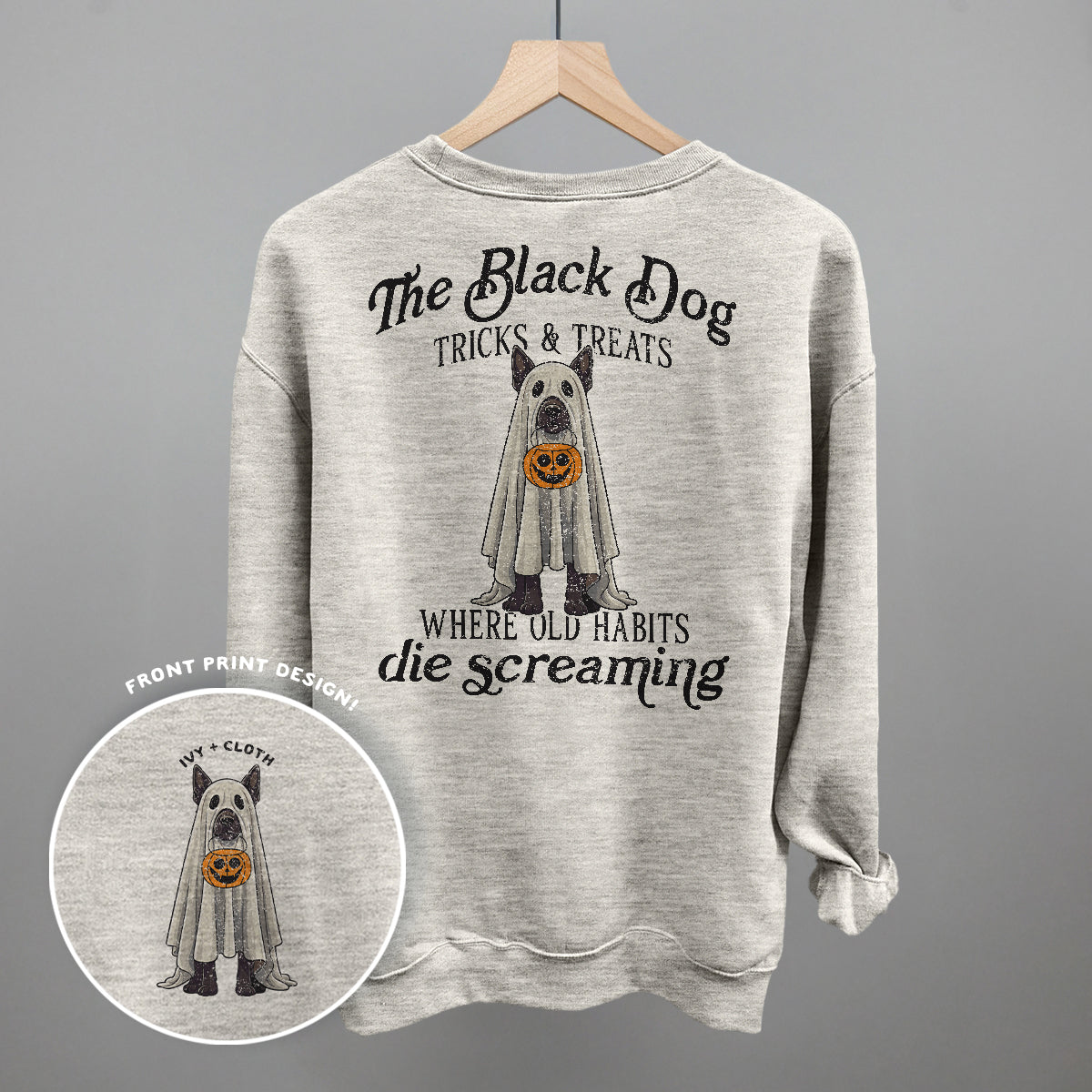 The Black Dog Tricks and Treats (Back Print) T-Shirts, Hoodie, Sweatshirt | RetroVerseTees.com (Image 4)