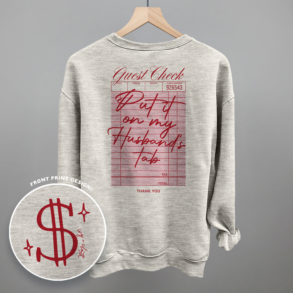 Put It On My Husband's Tab (Back Print) T-Shirts, Hoodie, Sweatshirt | RetroVerseTees.com (Image 5)