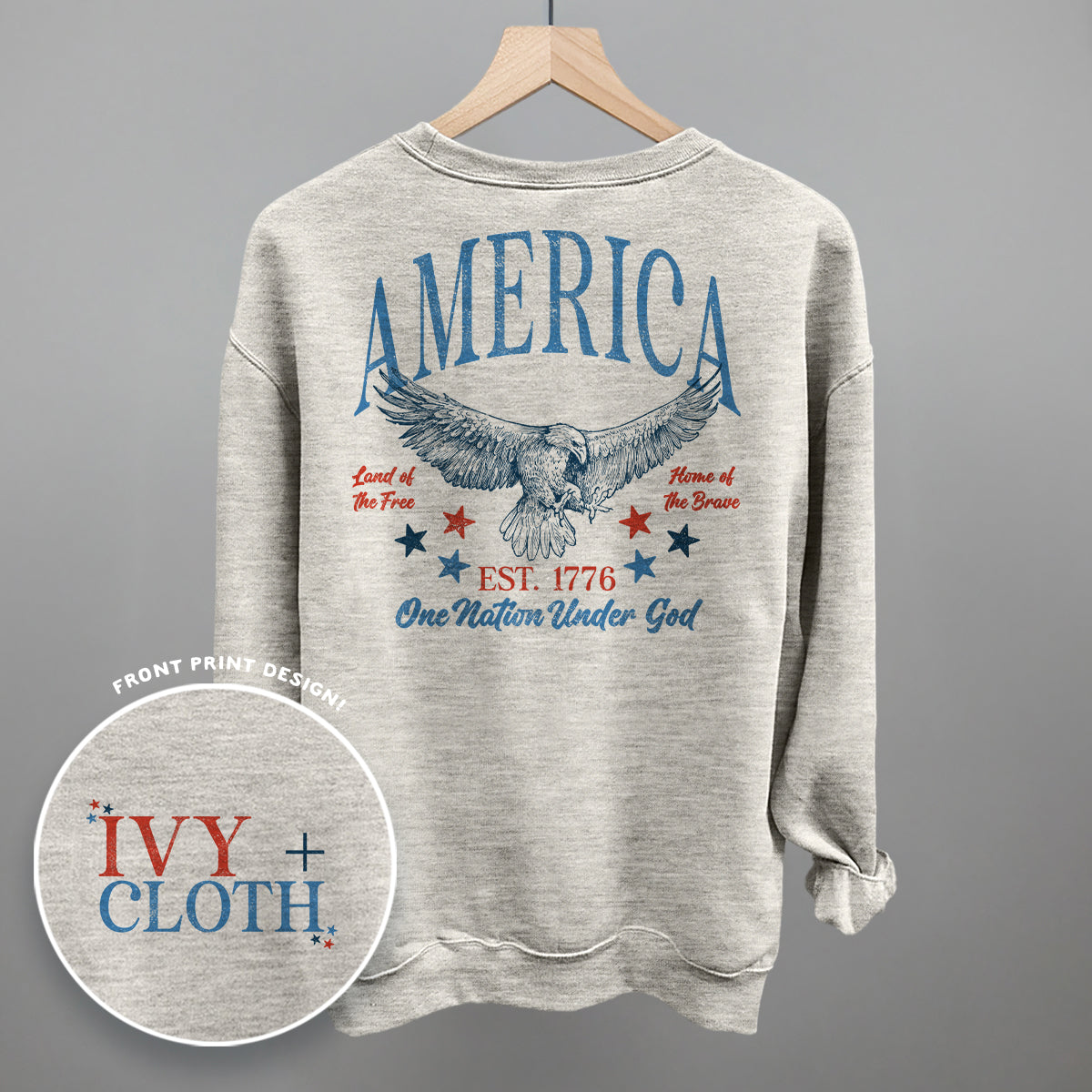 America Red & Blue Eagle (Back Print) T-Shirts, Hoodie, Sweatshirt | RetroVerseTees.com (Image 1)