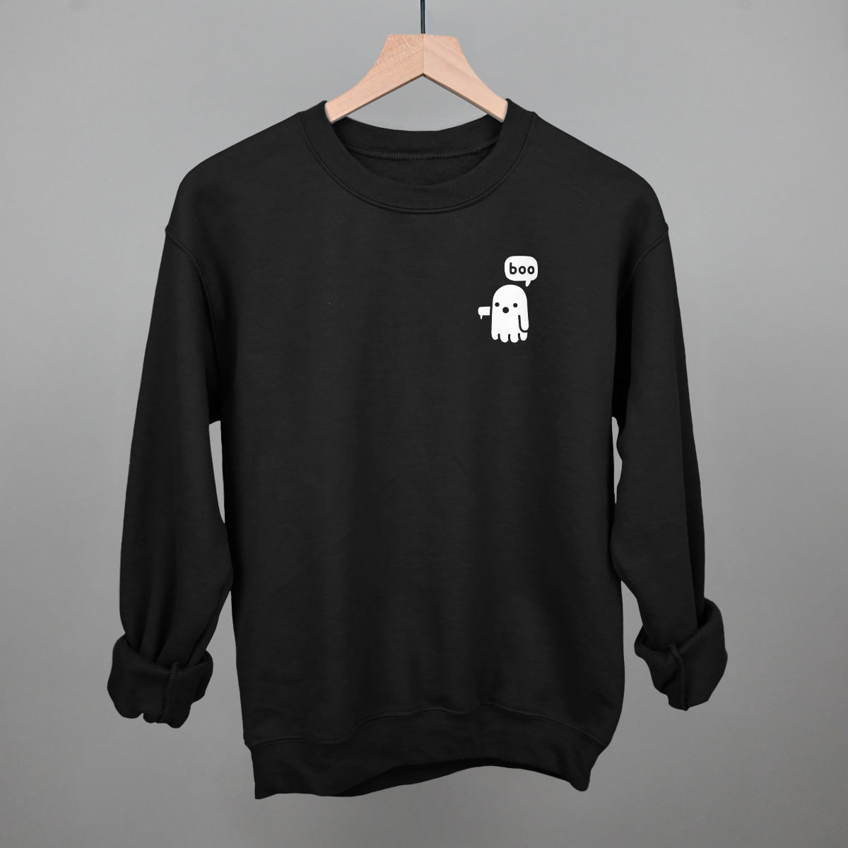 Boo Ghost (Left Chest) T-Shirts, Hoodie, Sweatshirt | RetroVerseTees.com (Image 1)
