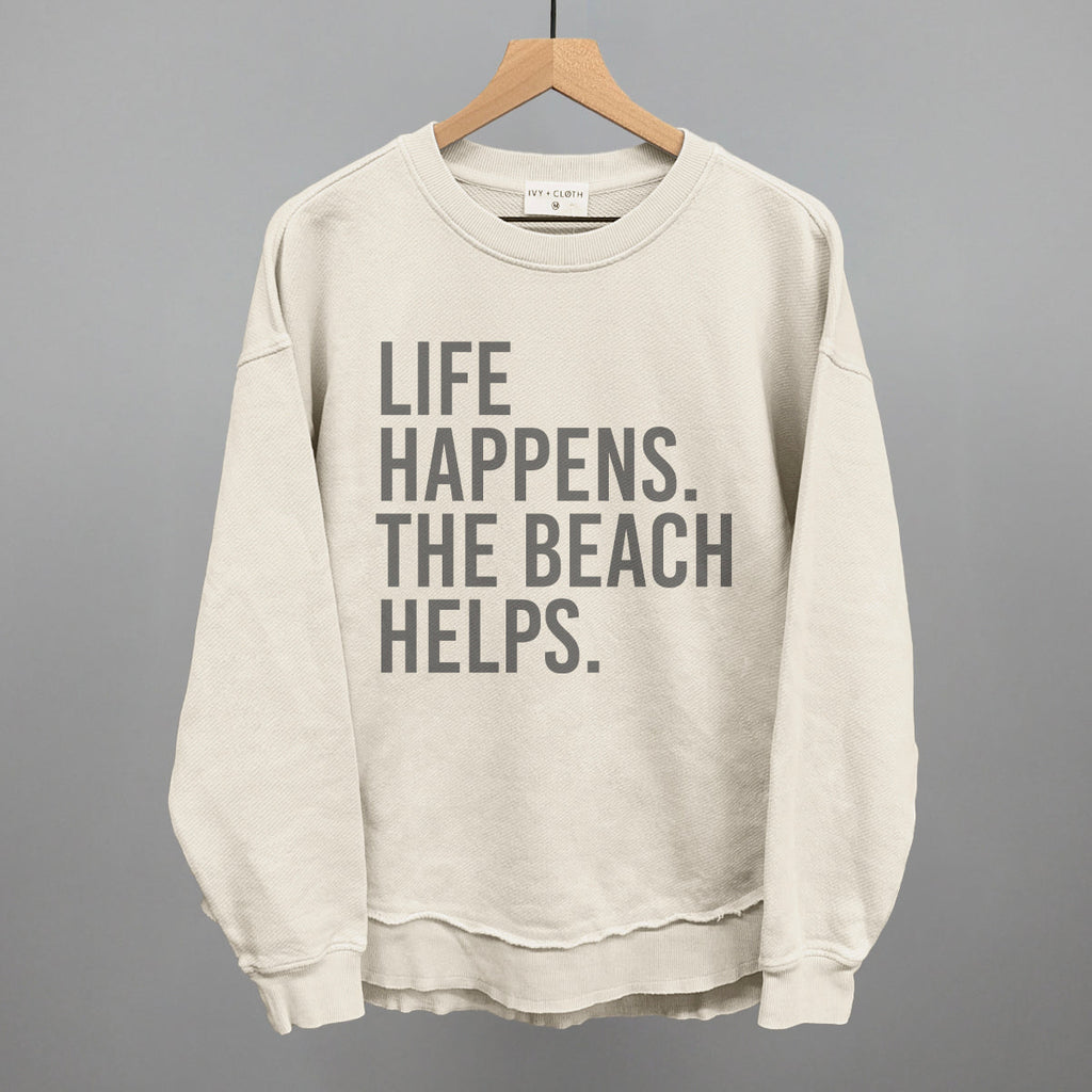 Life Happens. The Beach Helps. T-Shirts, Hoodie, Sweatshirt | RetroVerseTees.com (Image 1)