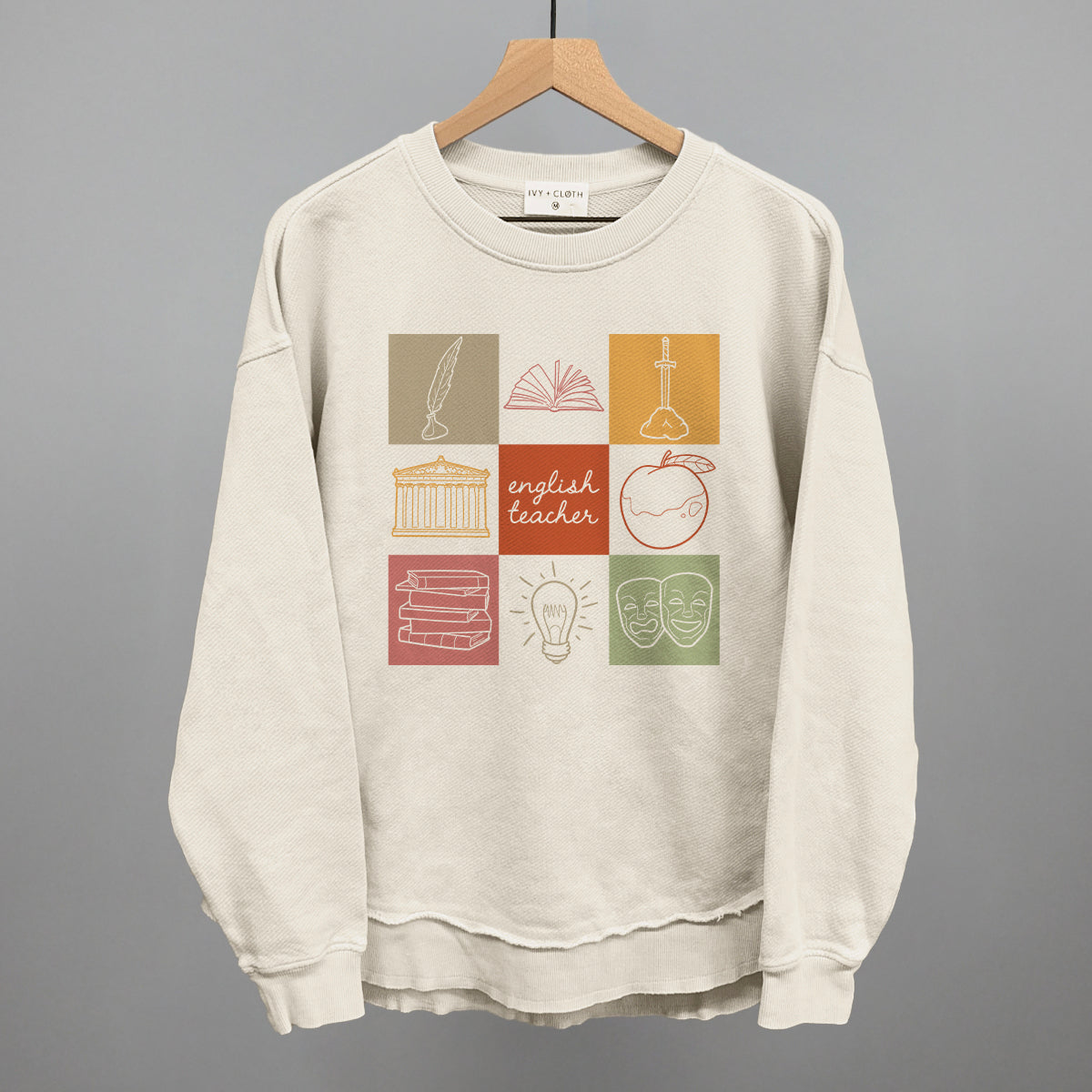 English Teacher Doodle Grid T-Shirts, Hoodie, Sweatshirt | RetroVerseTees.com (Image 5)
