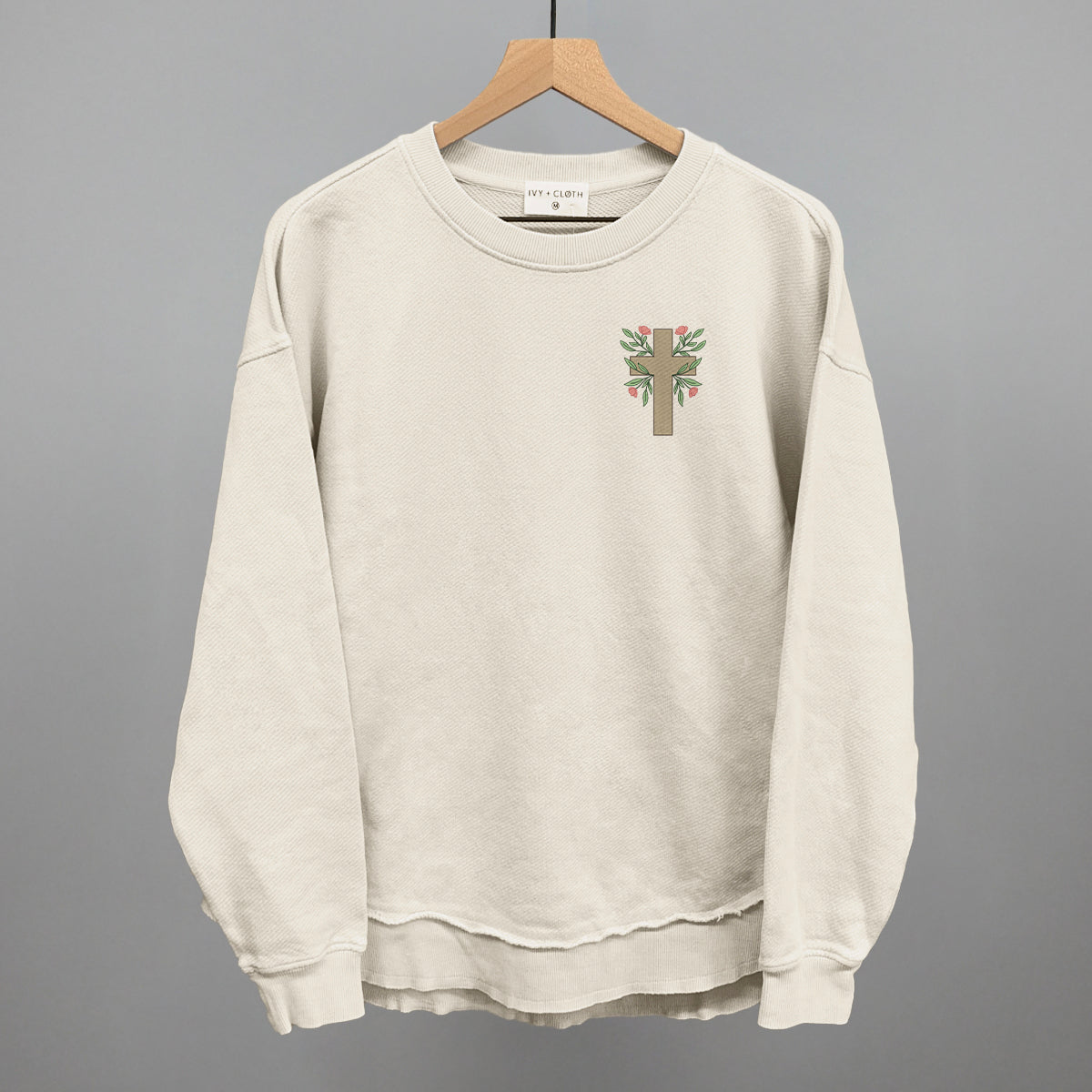 Floral Cross (Left Chest) T-Shirts, Hoodie, Sweatshirt | RetroVerseTees.com (Image 5)