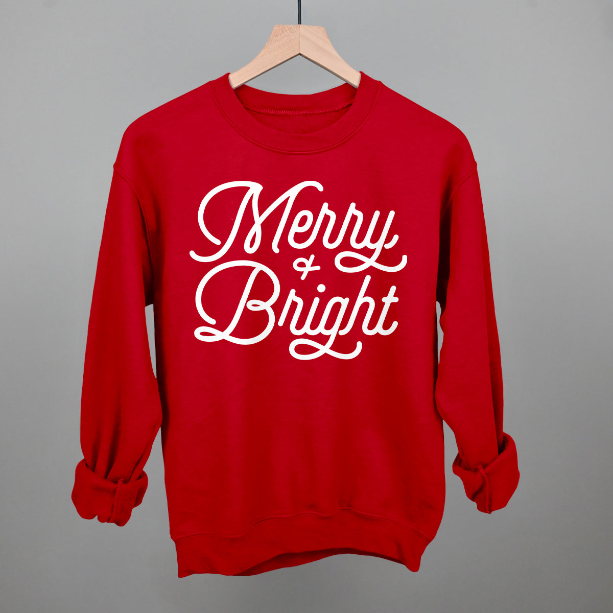 Merry And Bright (Monoline Script) T-Shirts, Hoodie, Sweatshirt | RetroVerseTees.com (Image 2)