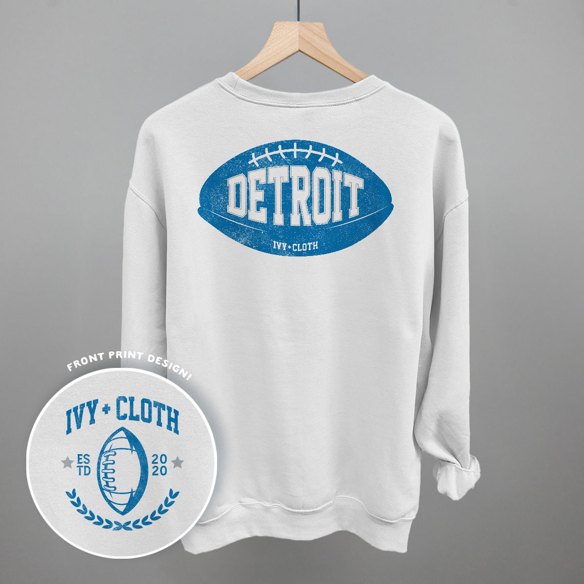 Detroit Football (Back Print) T-Shirts, Hoodie, Sweatshirt | RetroVerseTees.com (Image 4)