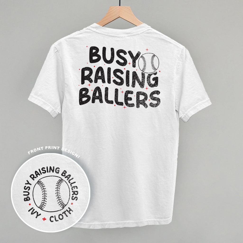 Busy Raising Ballers Baseball (Back Print) T-Shirts, Hoodie, Sweatshirt | RetroVerseTees.com (Image 1)