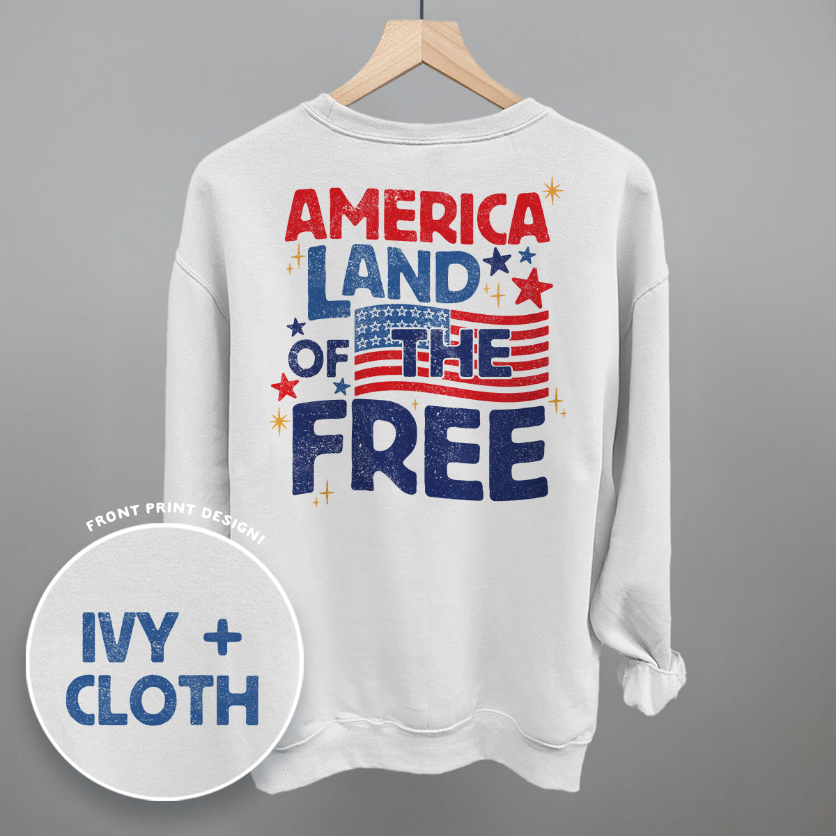 America Land Of The Free Distressed (Back Print) T-Shirts, Hoodie, Sweatshirt | RetroVerseTees.com (Image 4)