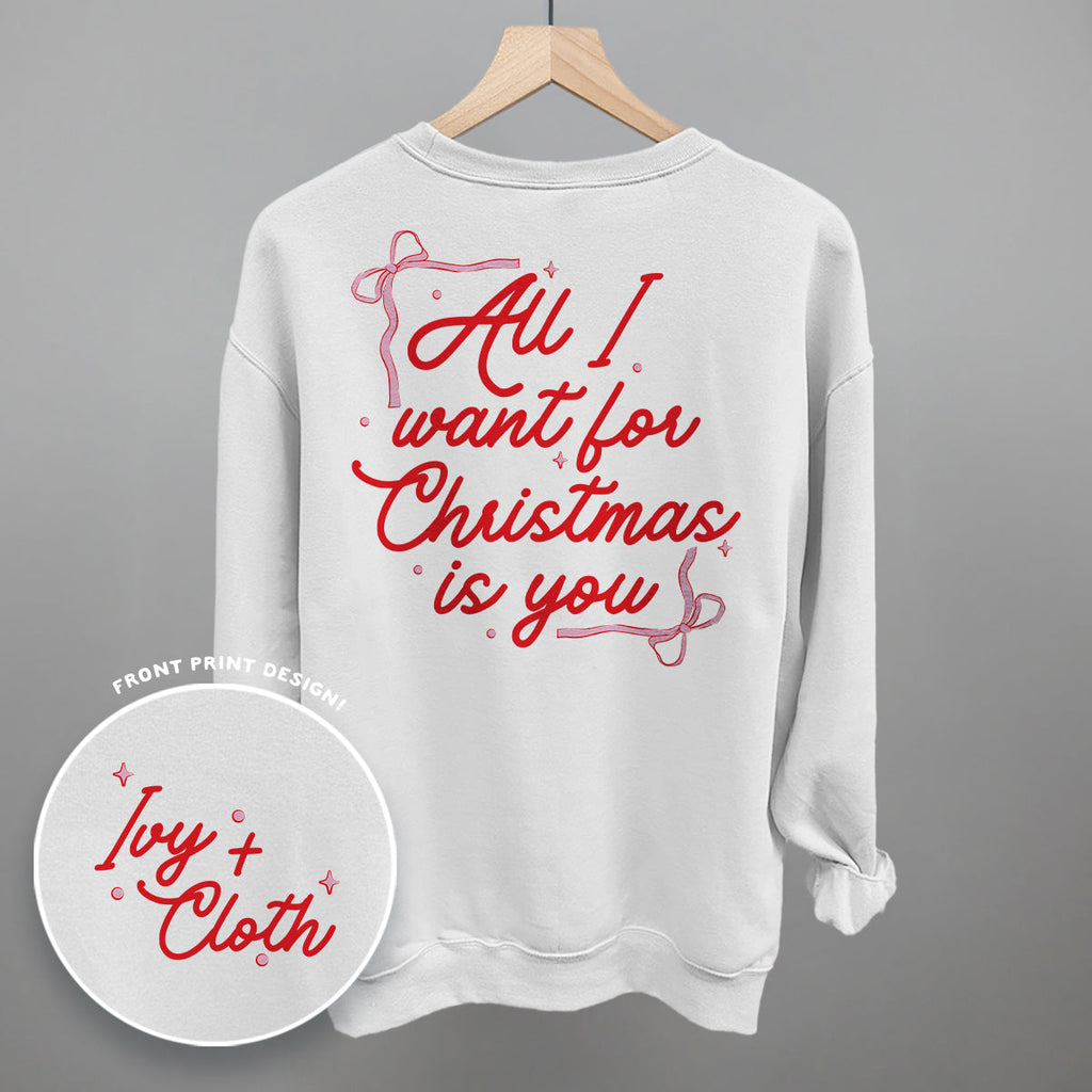 All I Want For Christmas Is You Bows (Back Print) T-Shirts, Hoodie, Sweatshirt | RetroVerseTees.com (Image 1)