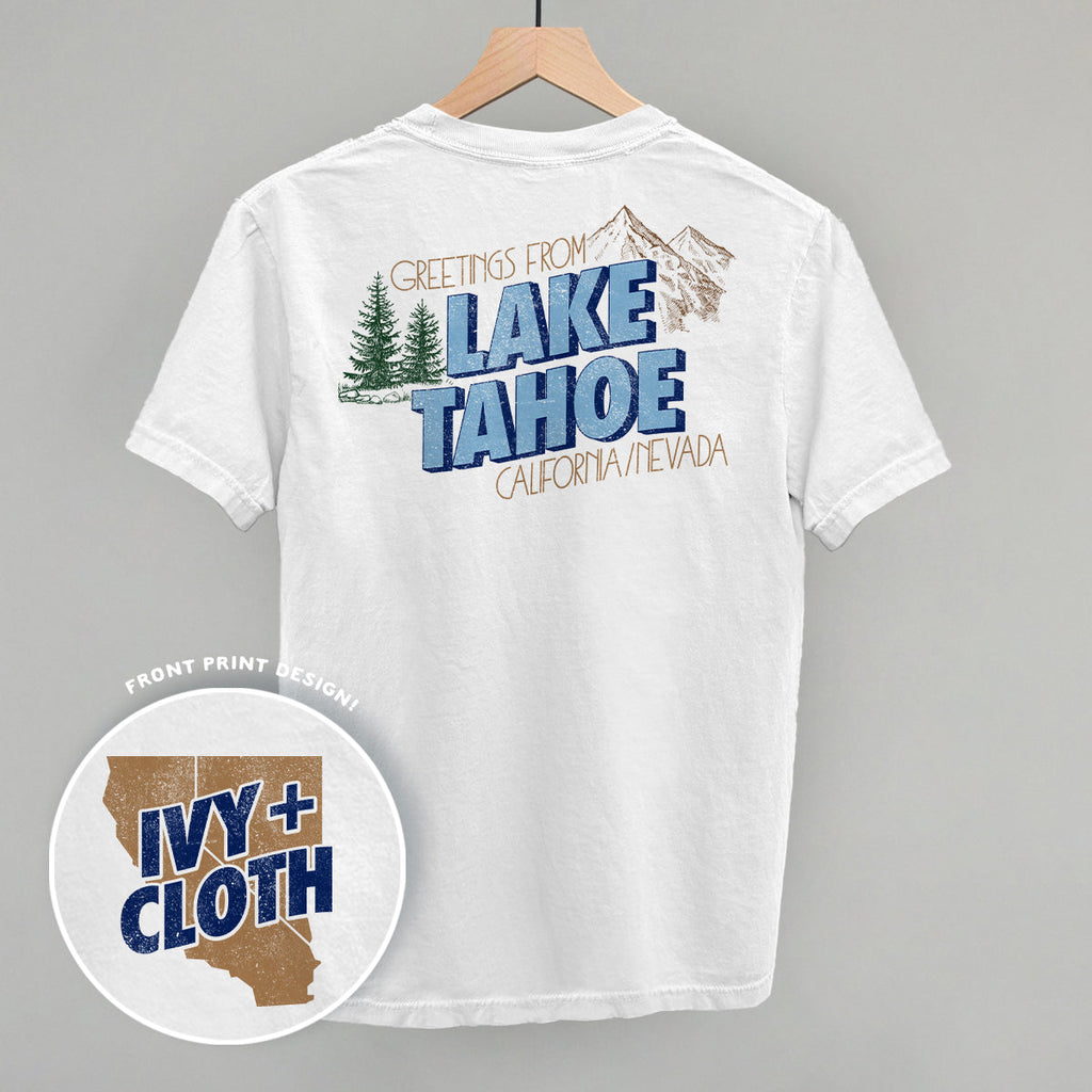 Greetings From Lake Tahoe (Back Print) T-Shirts, Hoodie, Sweatshirt | RetroVerseTees.com (Image 2)
