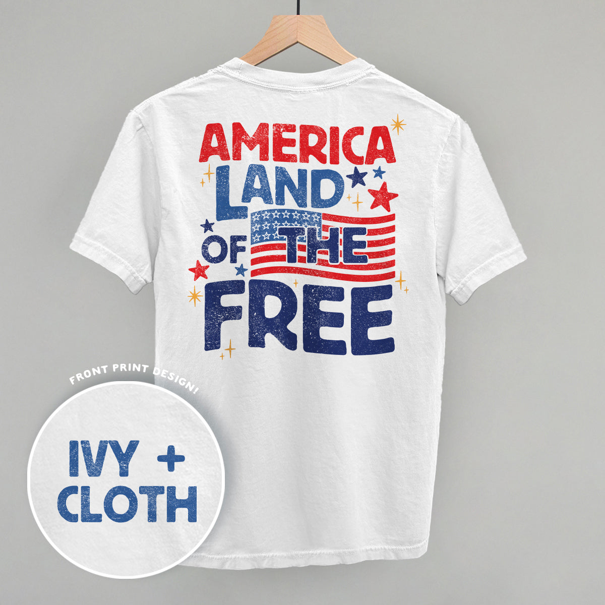 America Land Of The Free Distressed (Back Print) T-Shirts, Hoodie, Sweatshirt | RetroVerseTees.com (Image 2)