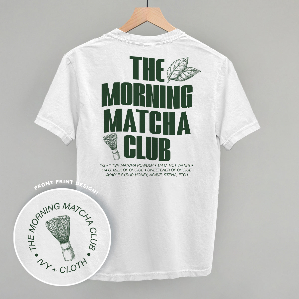 The Morning Matcha Club (Back Print) T-Shirts, Hoodie, Sweatshirt | RetroVerseTees.com (Image 4)