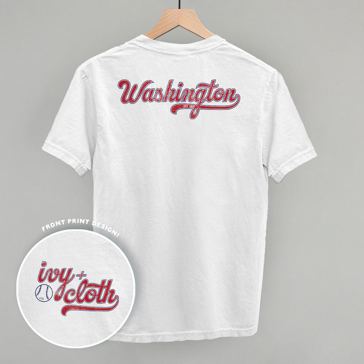 Washington Baseball (Back Print) T-Shirts, Hoodie, Sweatshirt | RetroVerseTees.com (Image 2)