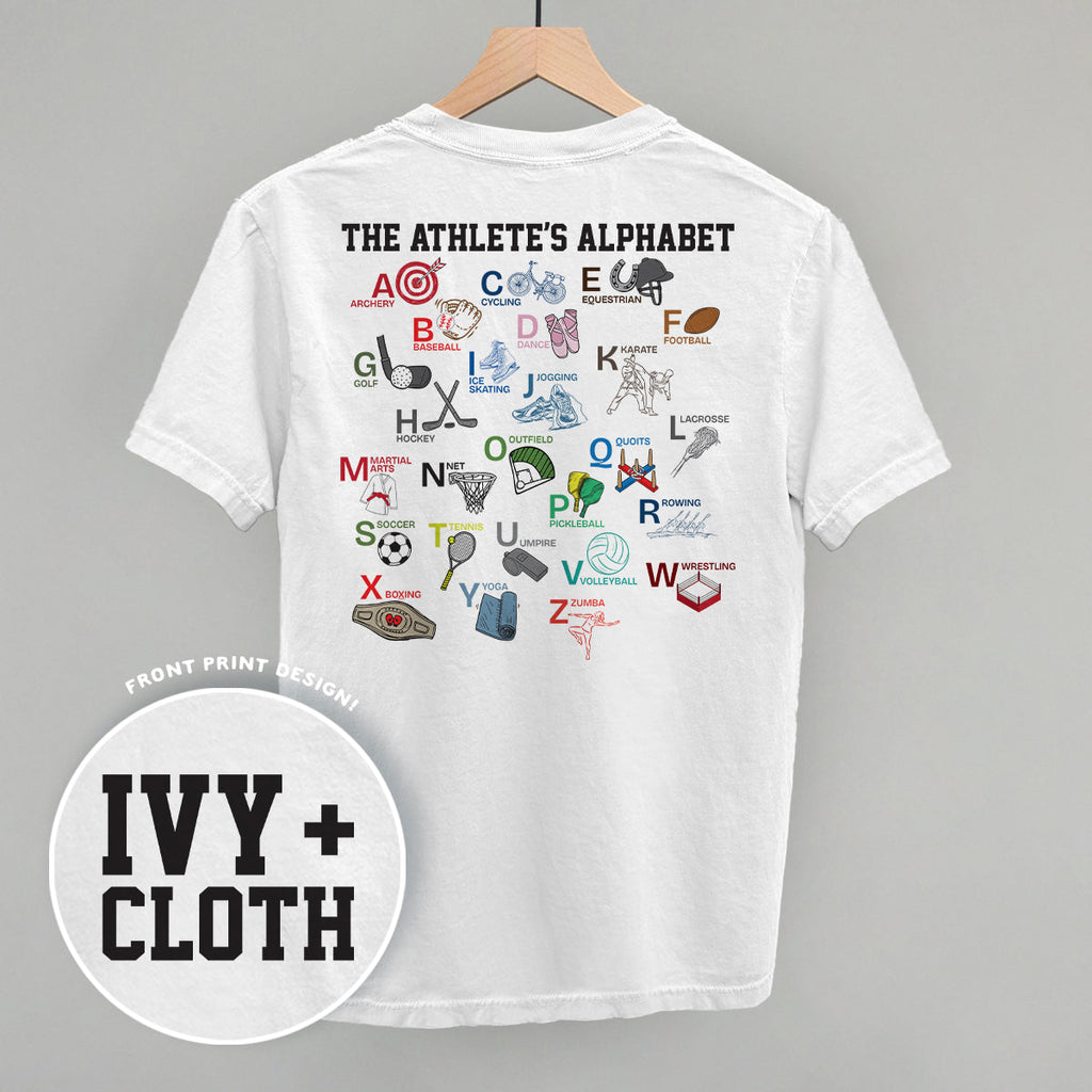 The Athlete's Alphabet (Back Print) T-Shirts, Hoodie, Sweatshirt | RetroVerseTees.com (Image 1)