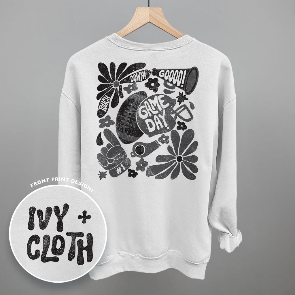 Floral Game Day Black (Back Print) T-Shirts, Hoodie, Sweatshirt | RetroVerseTees.com (Image 5)