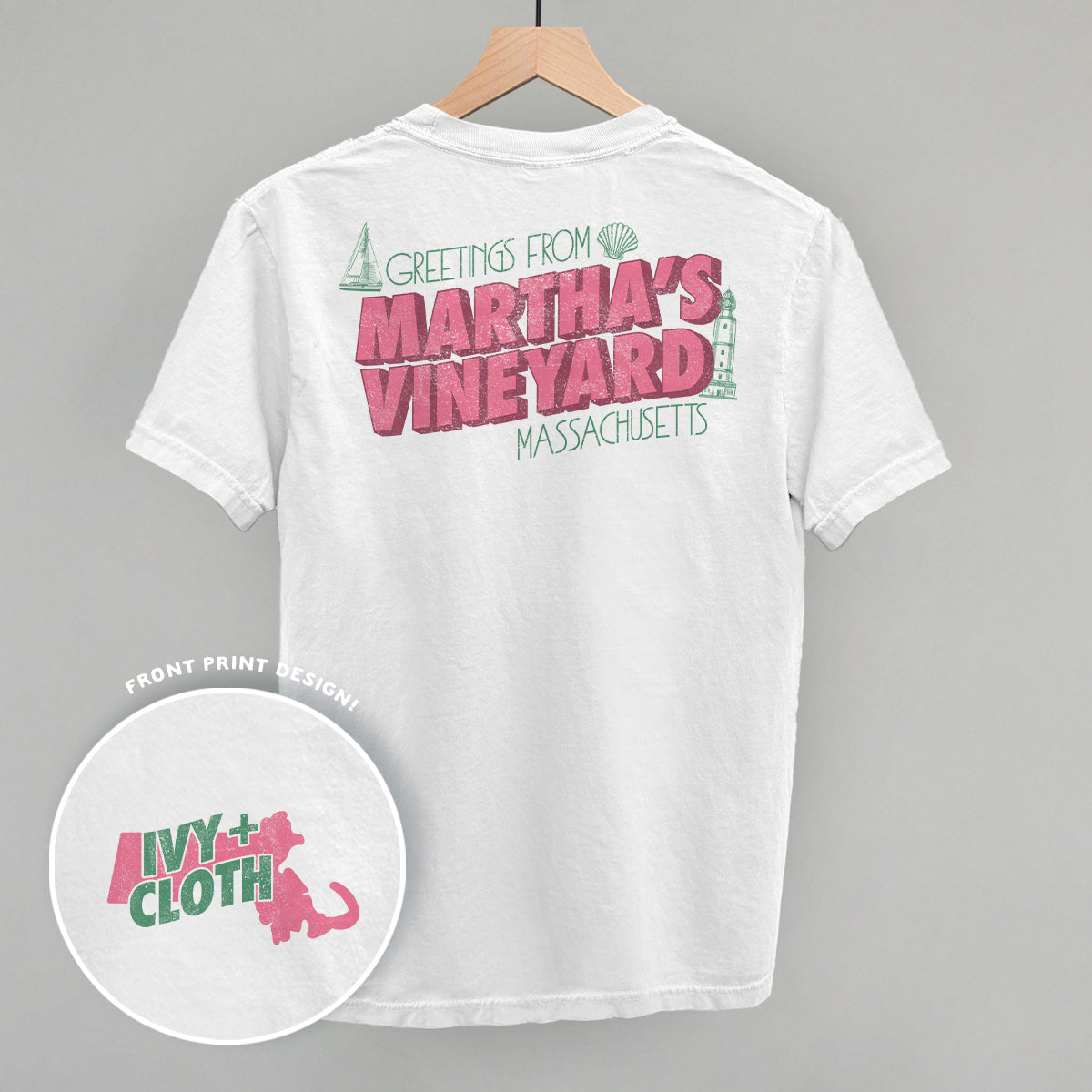 Greetings From Martha's Vineyard (Back Print) T-Shirts, Hoodie, Sweatshirt | RetroVerseTees.com (Image 3)
