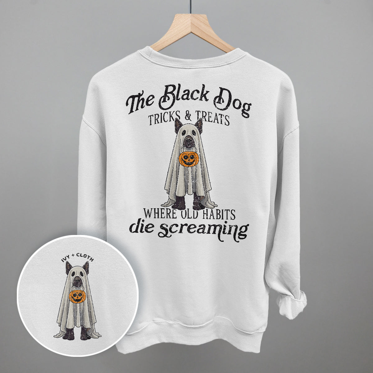 The Black Dog Tricks and Treats (Back Print) T-Shirts, Hoodie, Sweatshirt | RetroVerseTees.com (Image 3)
