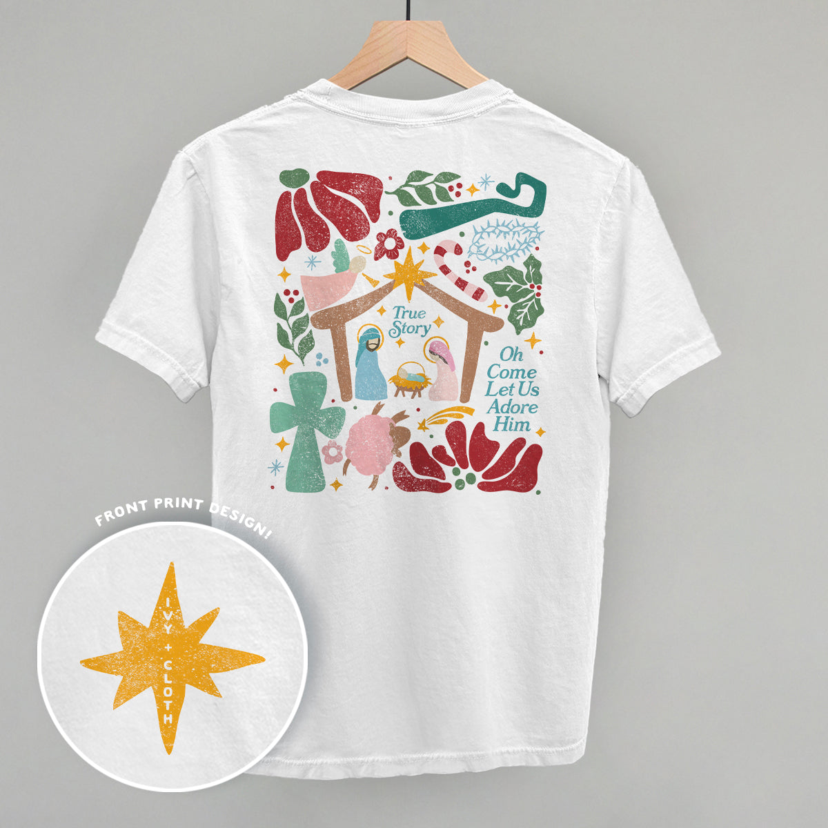 Nativity Doodle (Back Print) T-Shirts, Hoodie, Sweatshirt | RetroVerseTees.com (Image 3)