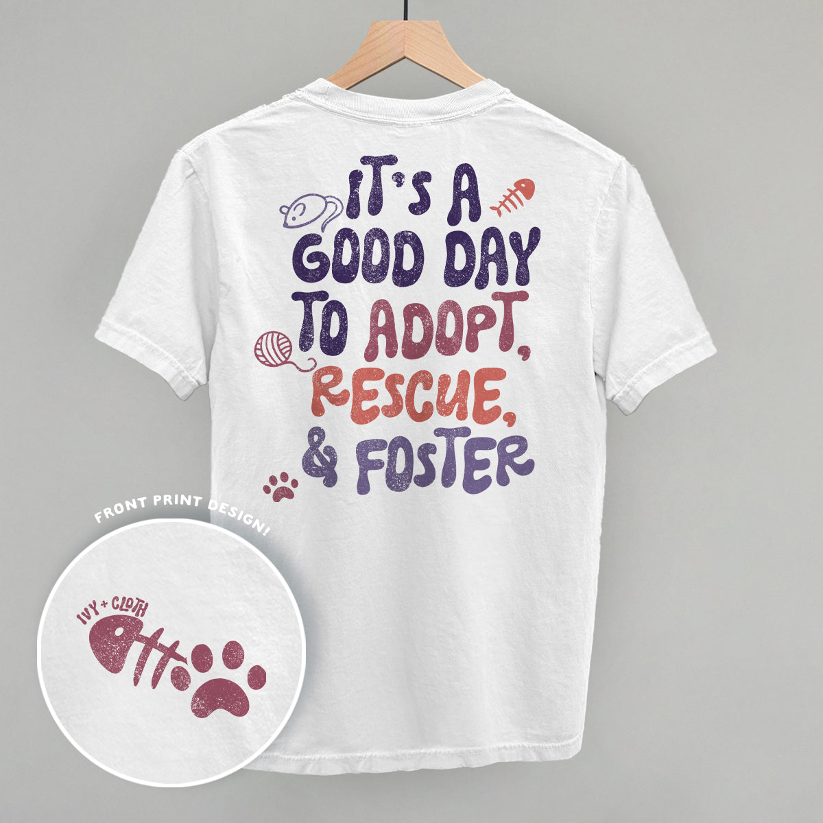 Adopt, Rescue, & Foster Cat (Back Print) T-Shirts, Hoodie, Sweatshirt | RetroVerseTees.com (Image 3)