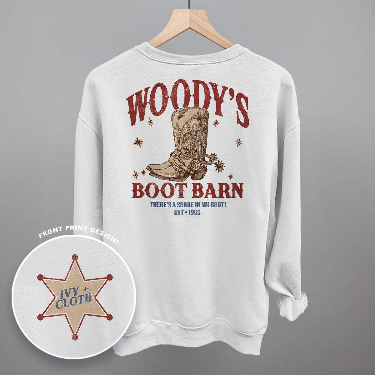 Woody's Boot Barn (Back Print) T-Shirts, Hoodie, Sweatshirt | RetroVerseTees.com (Image 5)