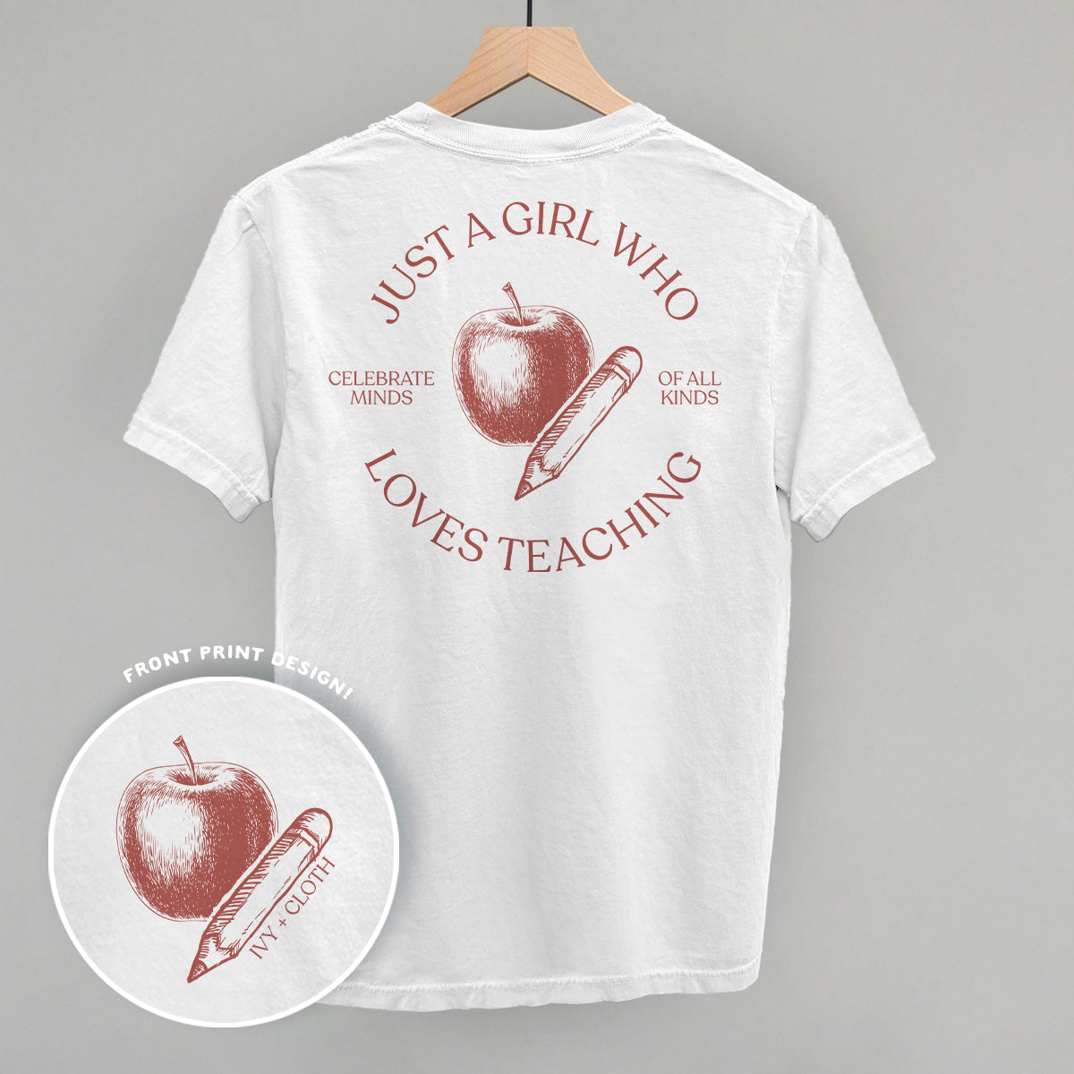 Just A Girl Who Loves Teaching (Back Print) T-Shirts, Hoodie, Sweatshirt | RetroVerseTees.com (Image 4)