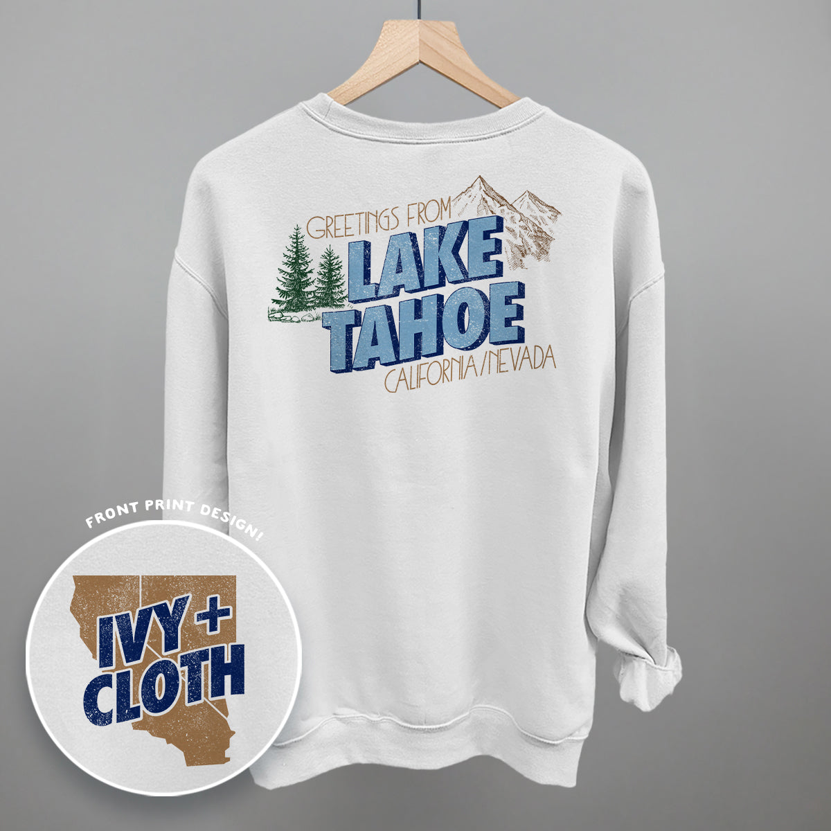 Greetings From Lake Tahoe (Back Print) T-Shirts, Hoodie, Sweatshirt | RetroVerseTees.com (Image 3)