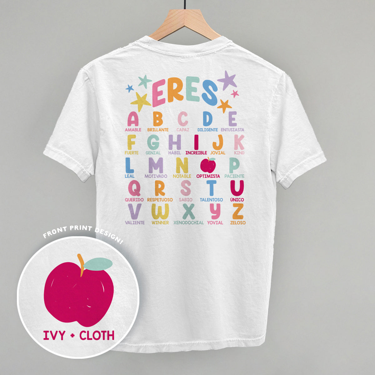 Eres (You Are) Alphabet Spanish (Back Print) T-Shirts, Hoodie, Sweatshirt | RetroVerseTees.com (Image 3)