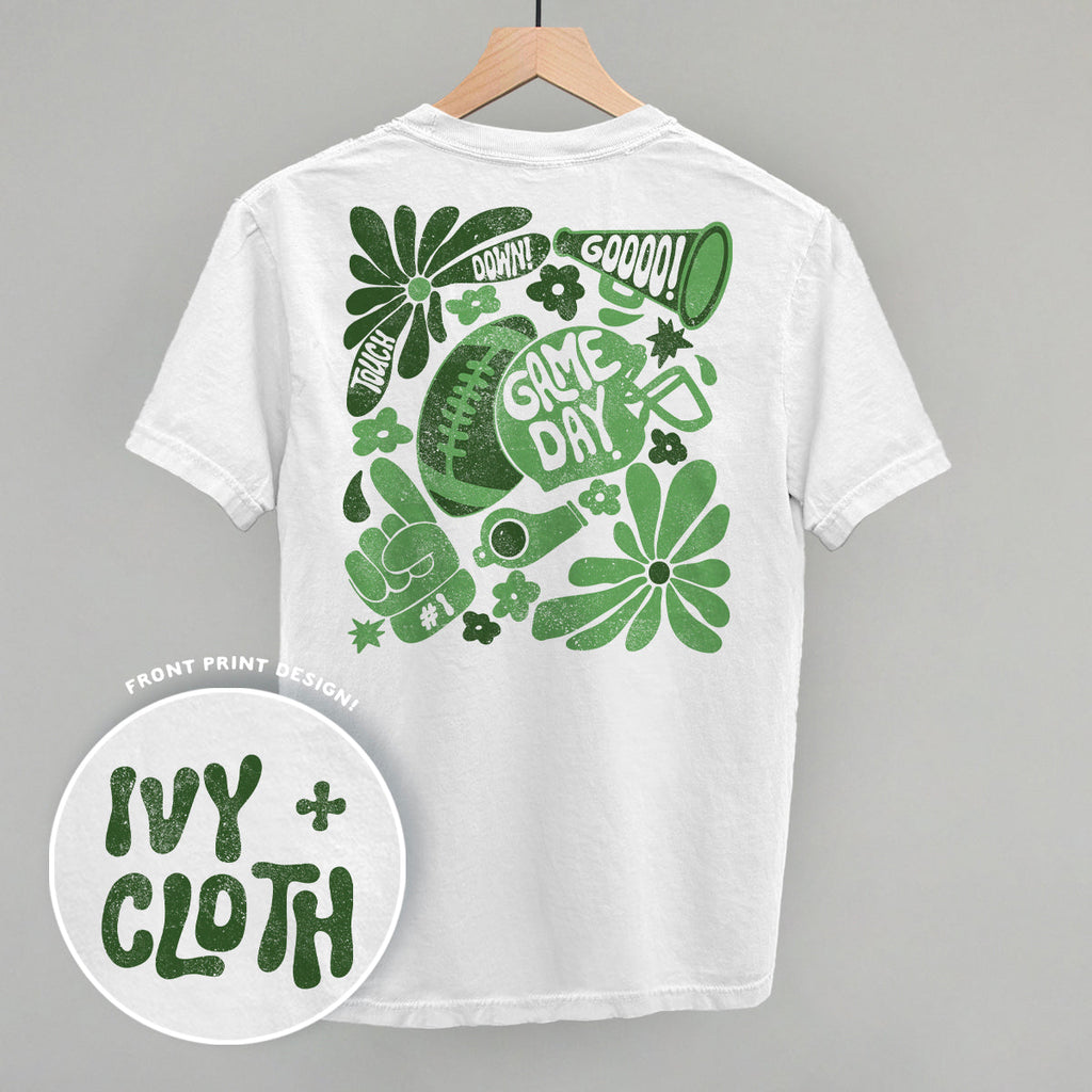 Floral Game Day Green (Back Print) T-Shirts, Hoodie, Sweatshirt | RetroVerseTees.com (Image 4)
