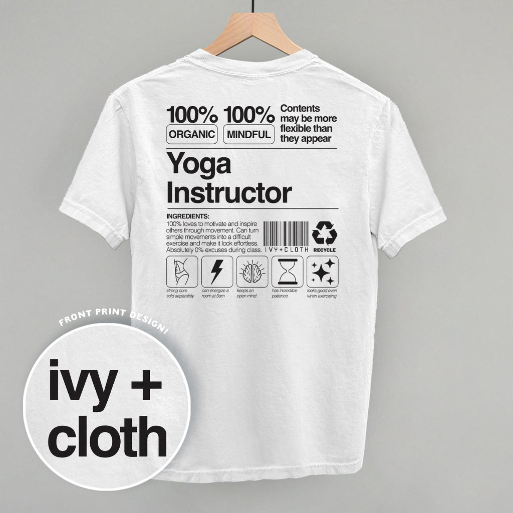 Yoga Instructor Nutrition Facts (Back Print) T-Shirts, Hoodie, Sweatshirt | RetroVerseTees.com (Image 1)