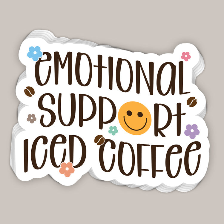 Emotional Support Iced Coffee Decal T-Shirts, Hoodie, Sweatshirt | RetroVerseTees.com (Image 1)