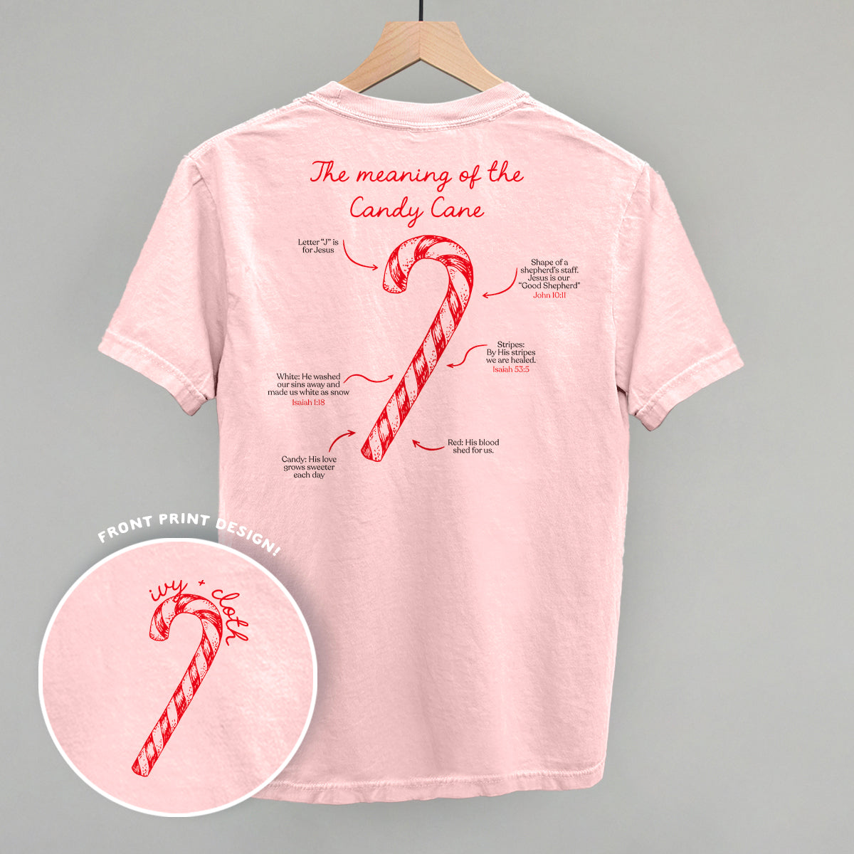 The Meaning Of The Candy Cane (Back Print) T-Shirts, Hoodie, Sweatshirt | RetroVerseTees.com (Image 2)