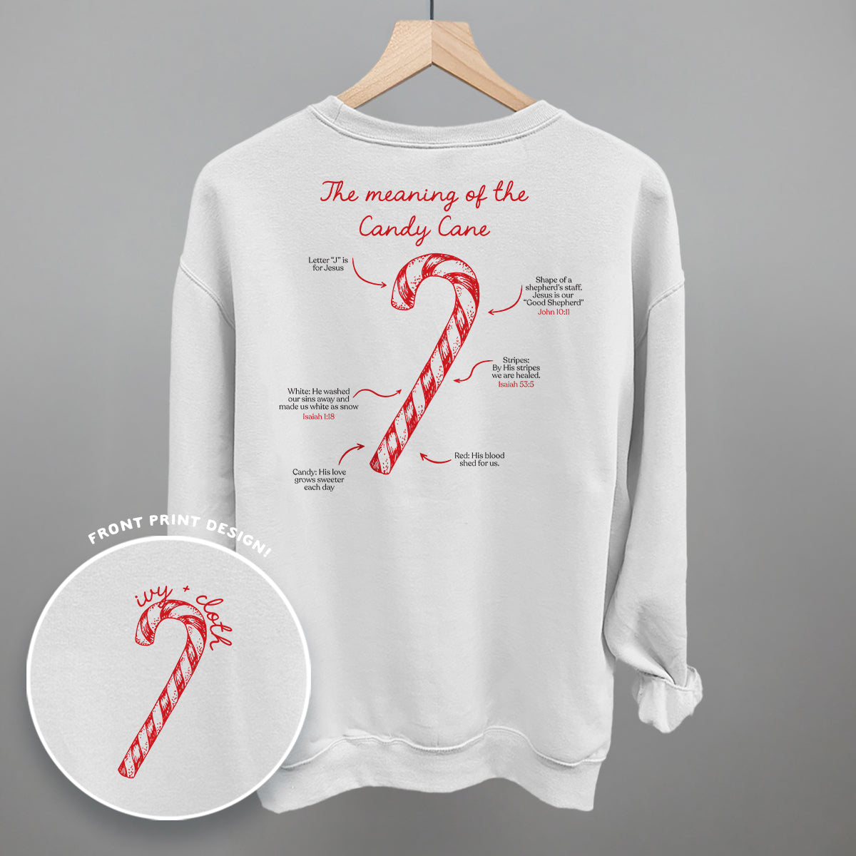 The Meaning Of The Candy Cane (Back Print) T-Shirts, Hoodie, Sweatshirt | RetroVerseTees.com (Image 1)