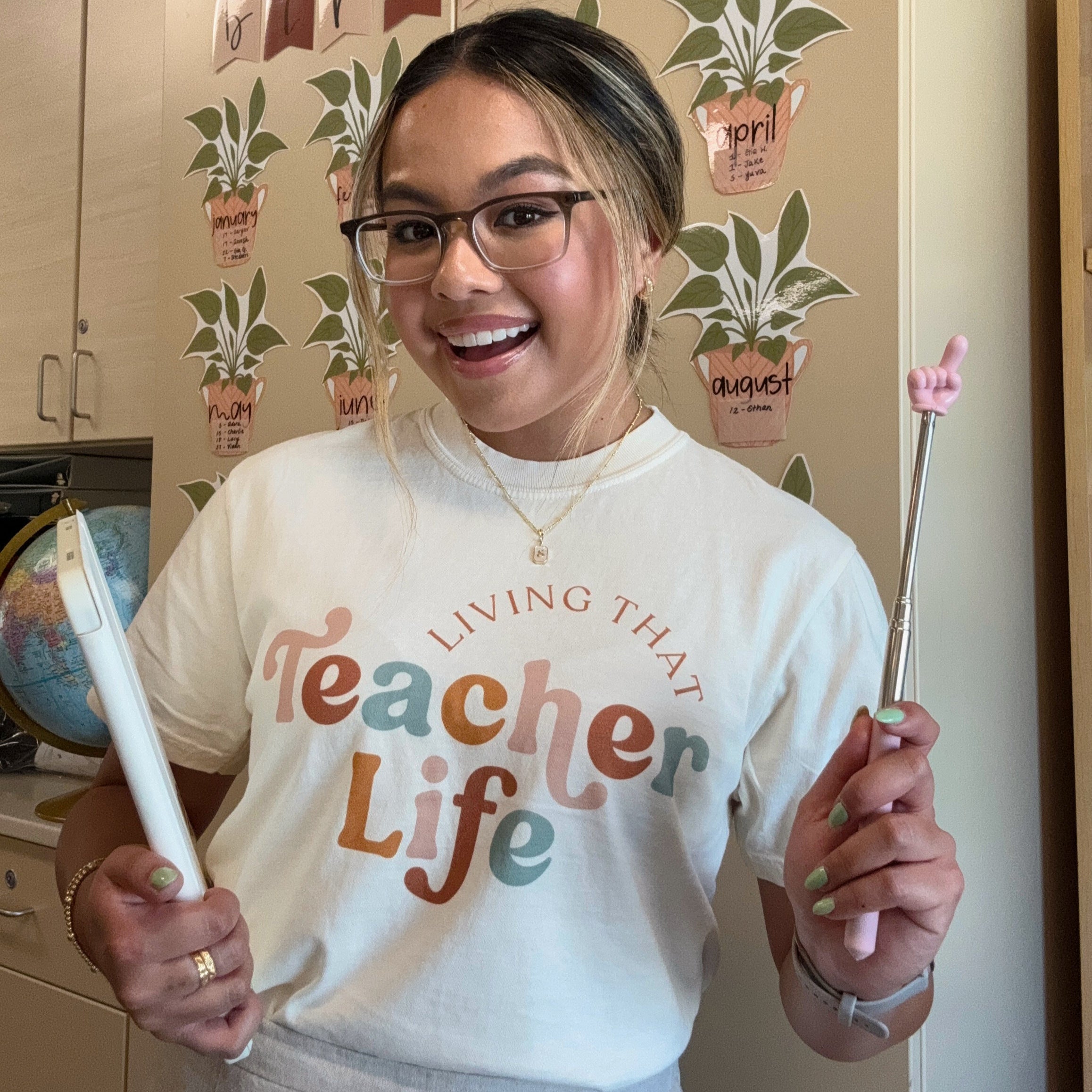 Living That Teacher Life T-Shirts, Hoodie, Sweatshirt | RetroVerseTees.com (Image 1)
