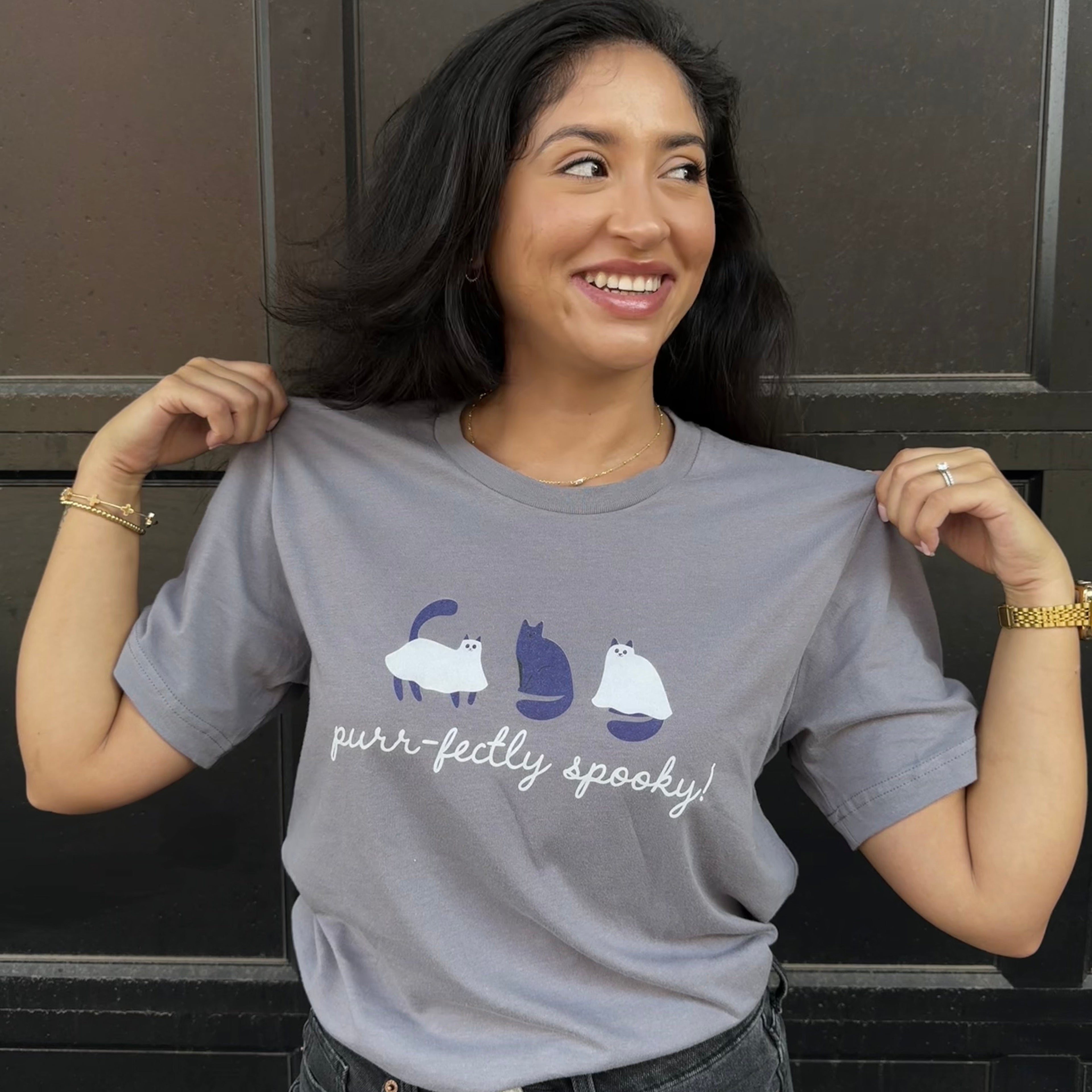 Purr-Fectly Spooky Cat Doodles T-Shirts, Hoodie, Sweatshirt | RetroVerseTees.com (Image 1)