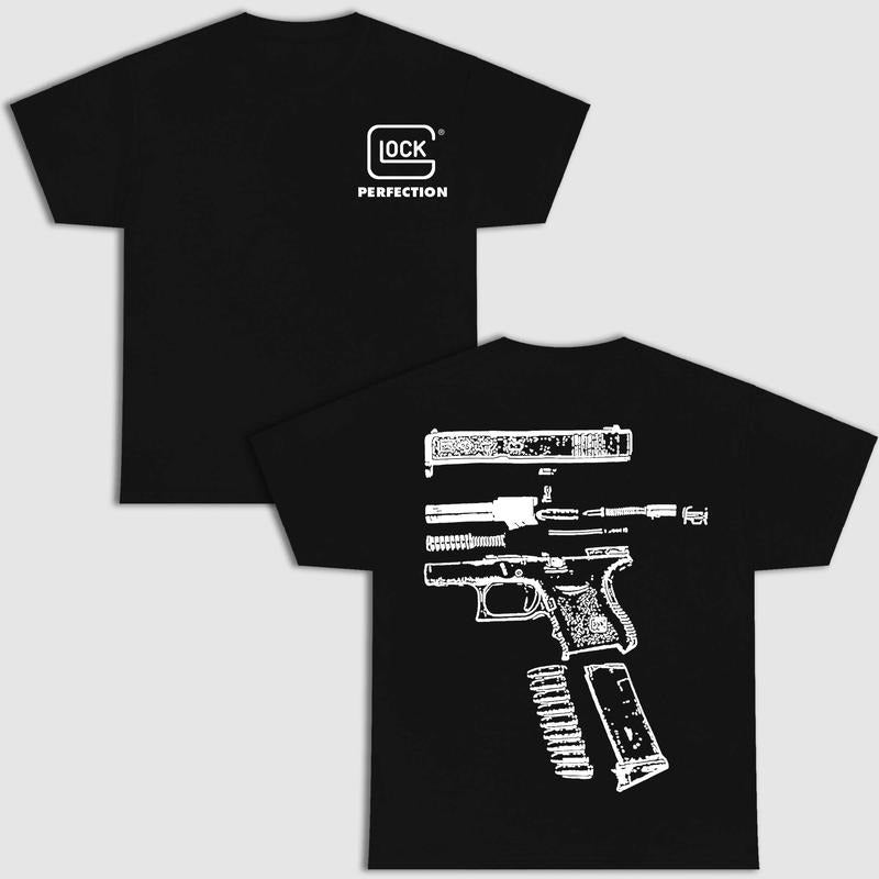 IN GLOCK WE TRUST DOUBLE SIDE SHIRT WITH PERFECTION Menswear Top New Design Hoodie, Sweatshirt | RetroVerseTees.com